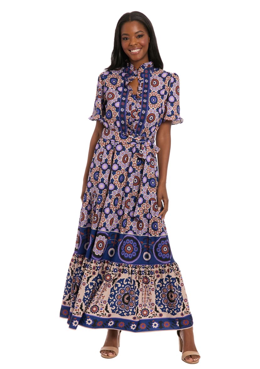 knee length dresses for ladies London Times T6080M main image 1