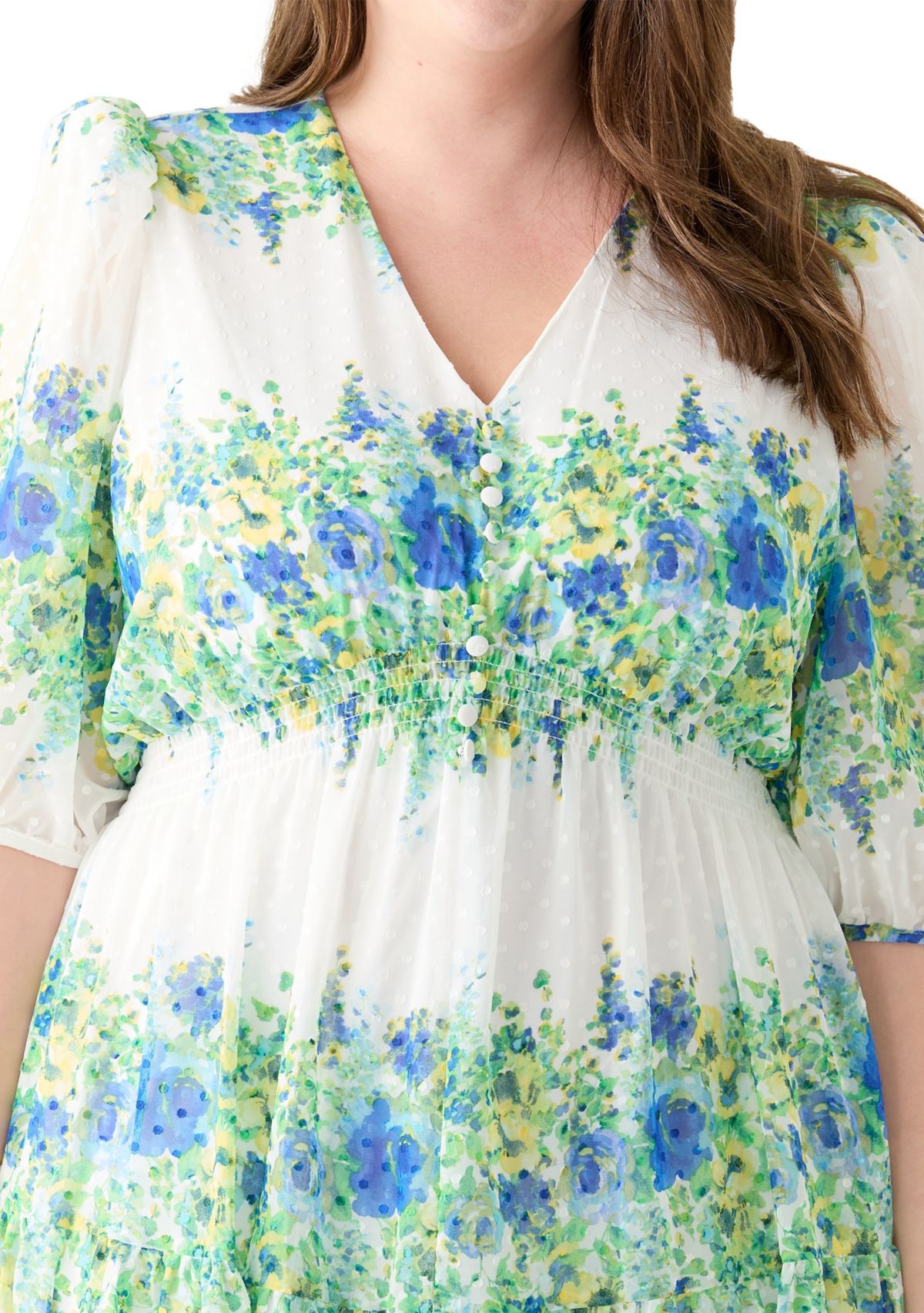 Plus Size Tiered Smocked Waist Dress