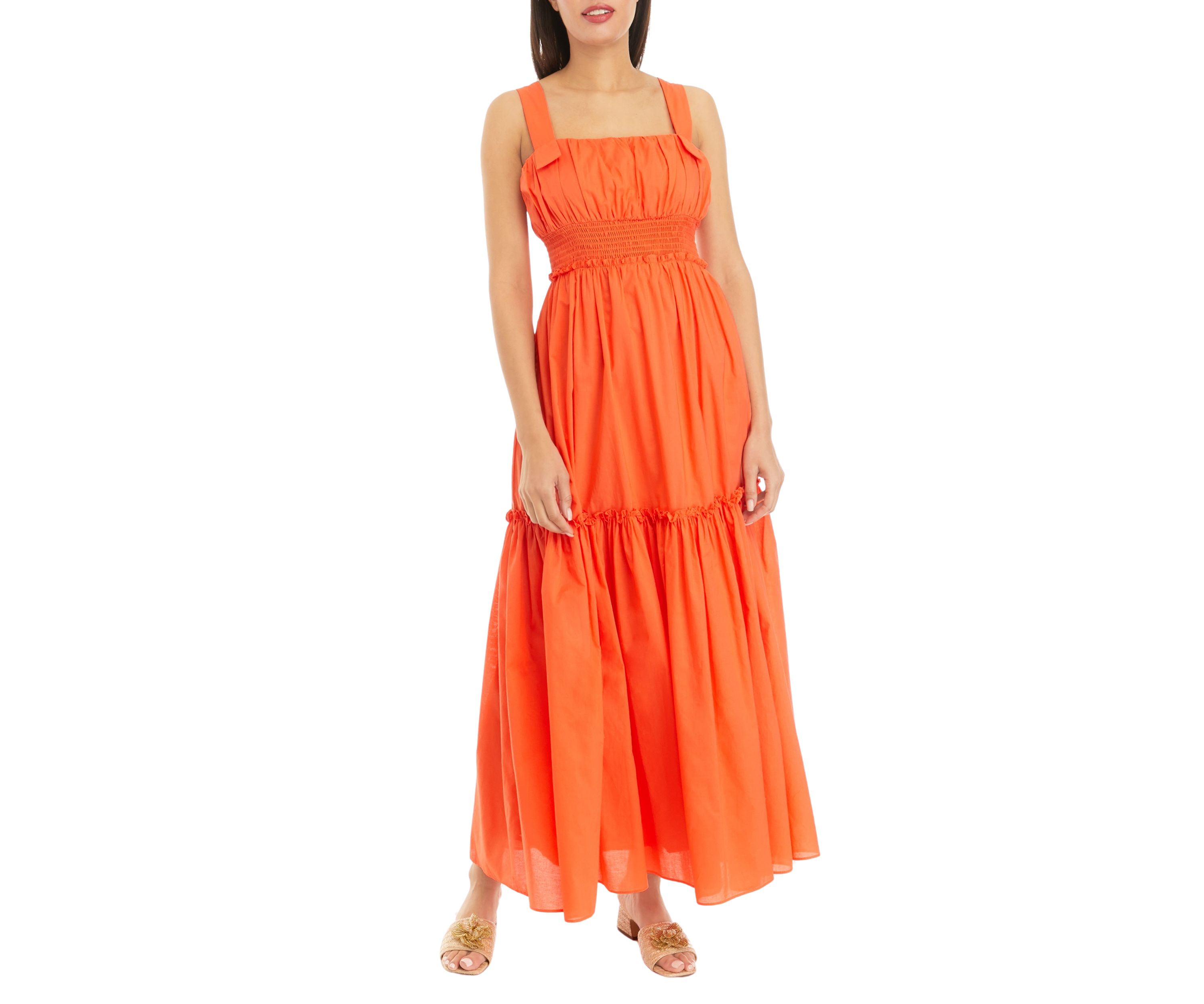Womens Sleeveless Square Neck Maxi Dress