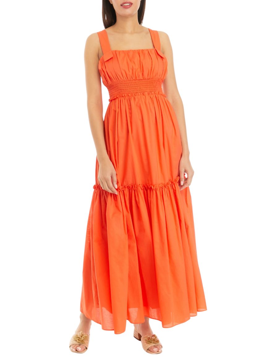 Womens Sleeveless Square Neck Maxi Dress