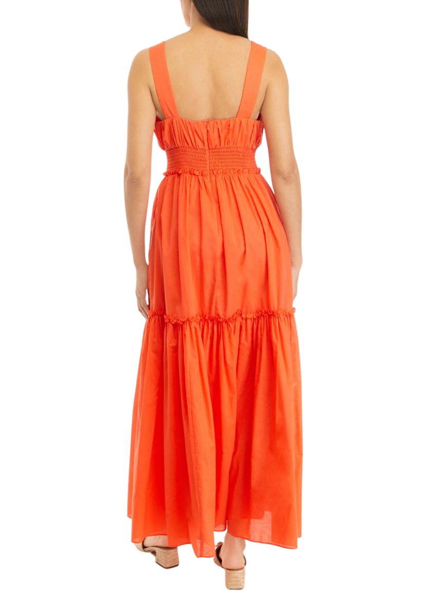 Womens Sleeveless Square Neck Maxi Dress