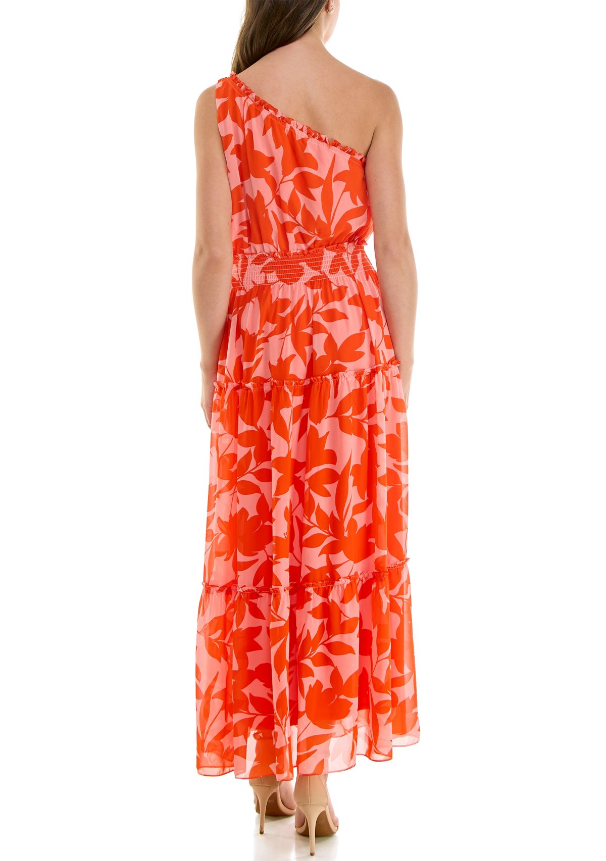 Womens Tiered One Shoulder Dress