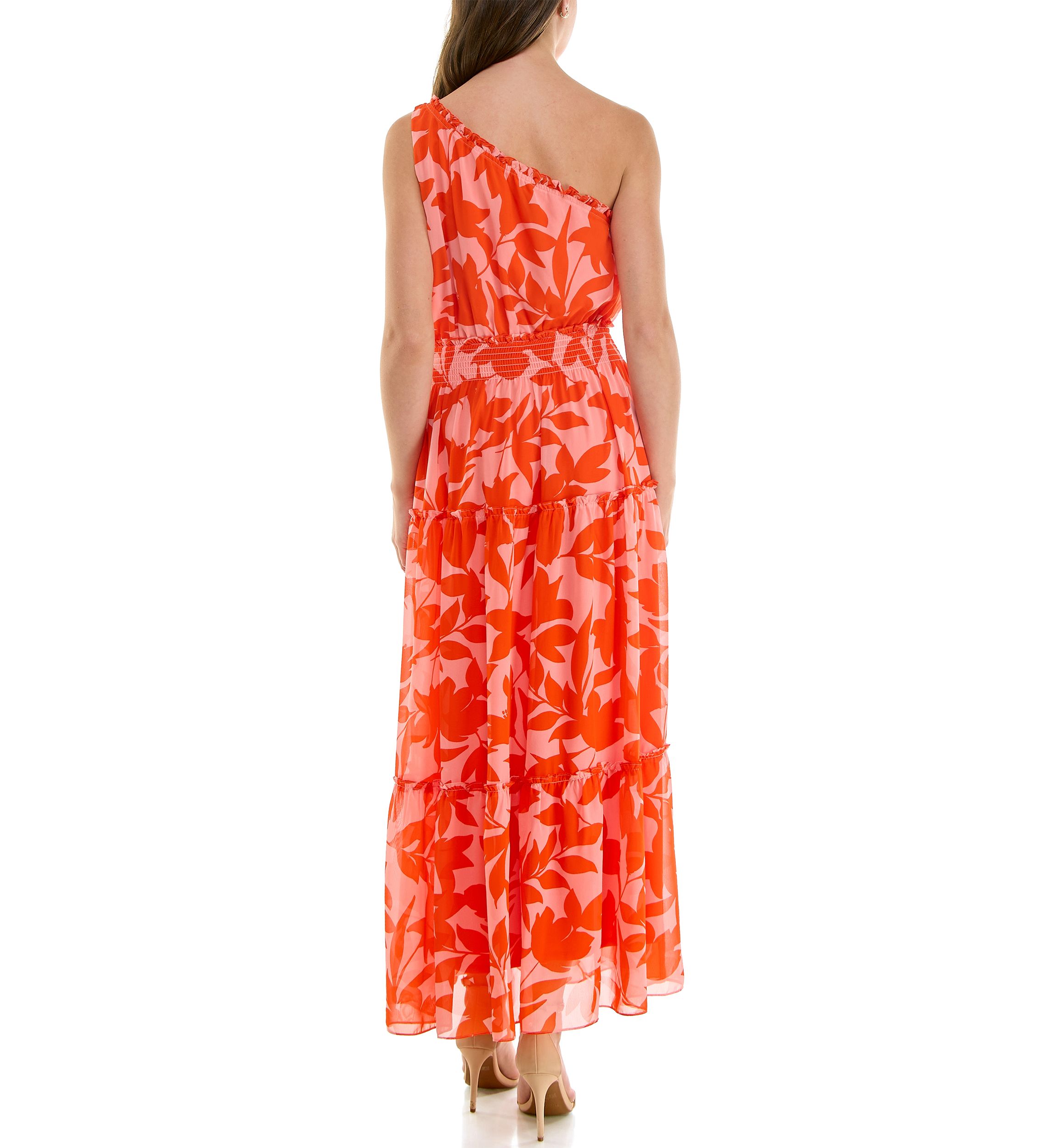 Womens Tiered One Shoulder Dress