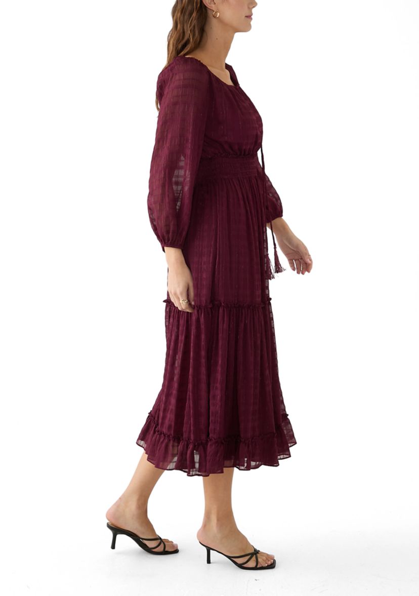 Womens Peasant Top Smocked Waist Dress