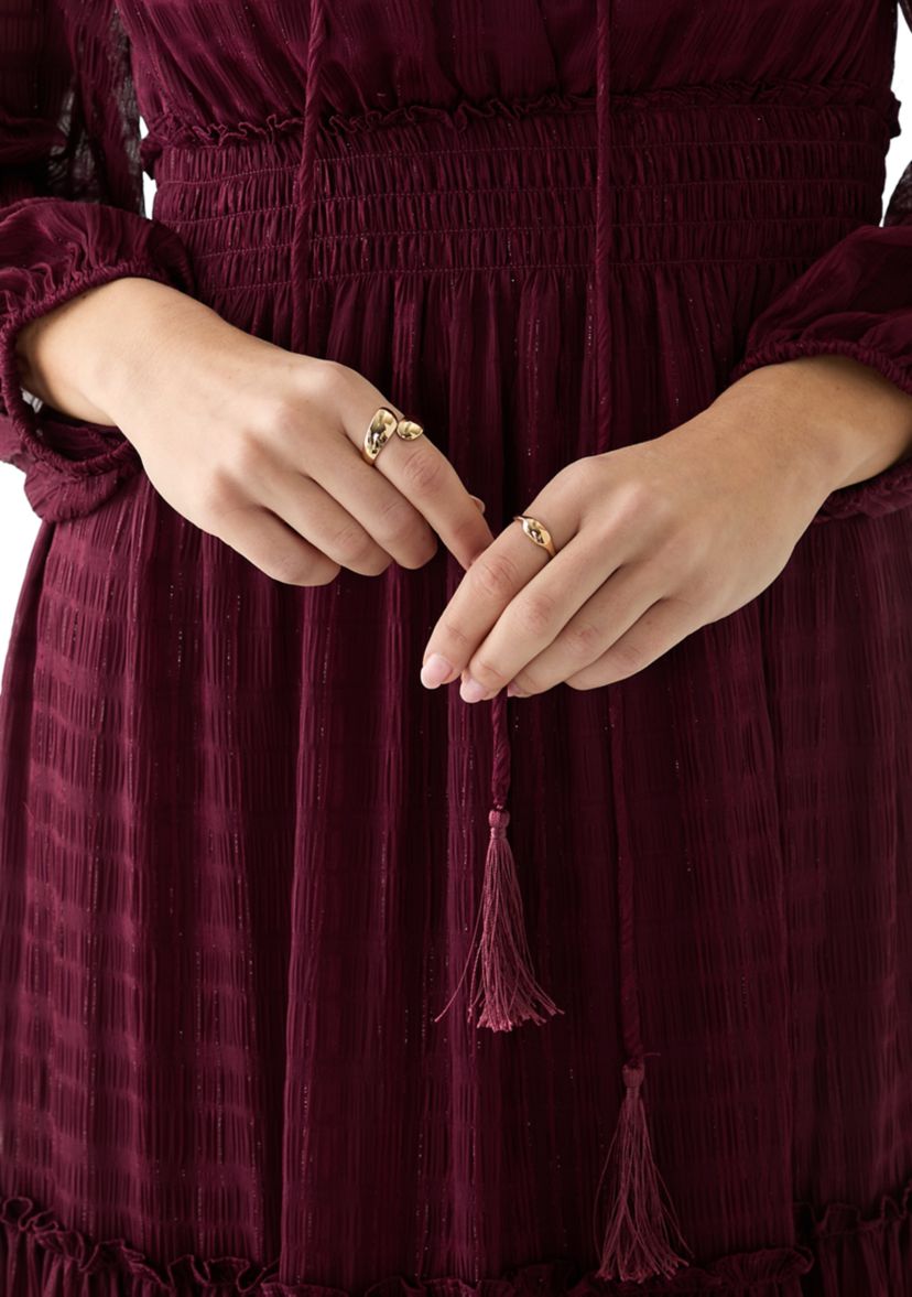 Womens Peasant Top Smocked Waist Dress