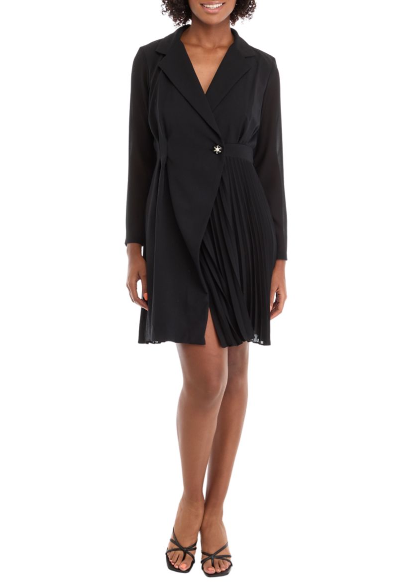 Womens Side Pleating Blazer Dress