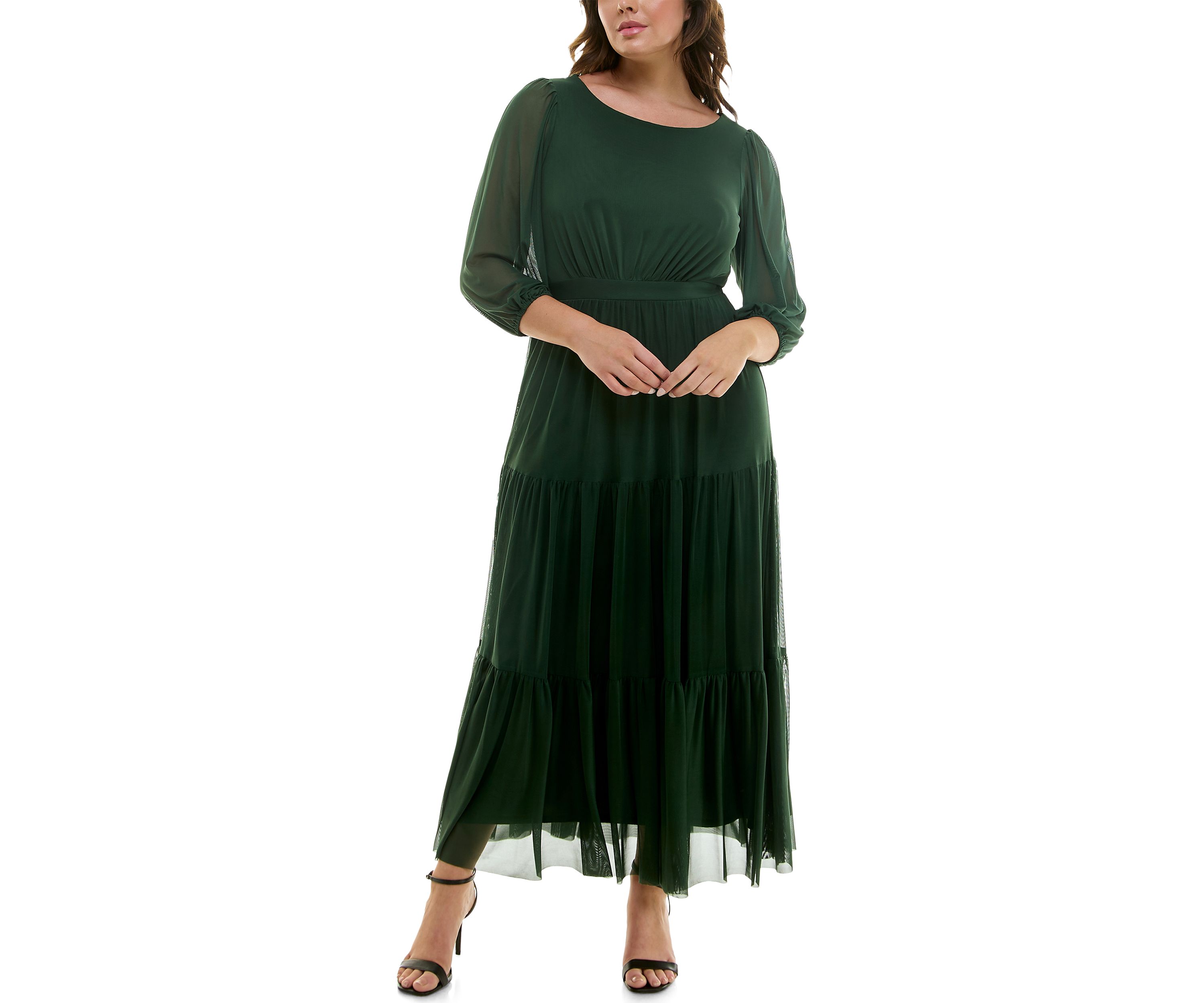 Plus Size Long Sleeve Tiered Dress