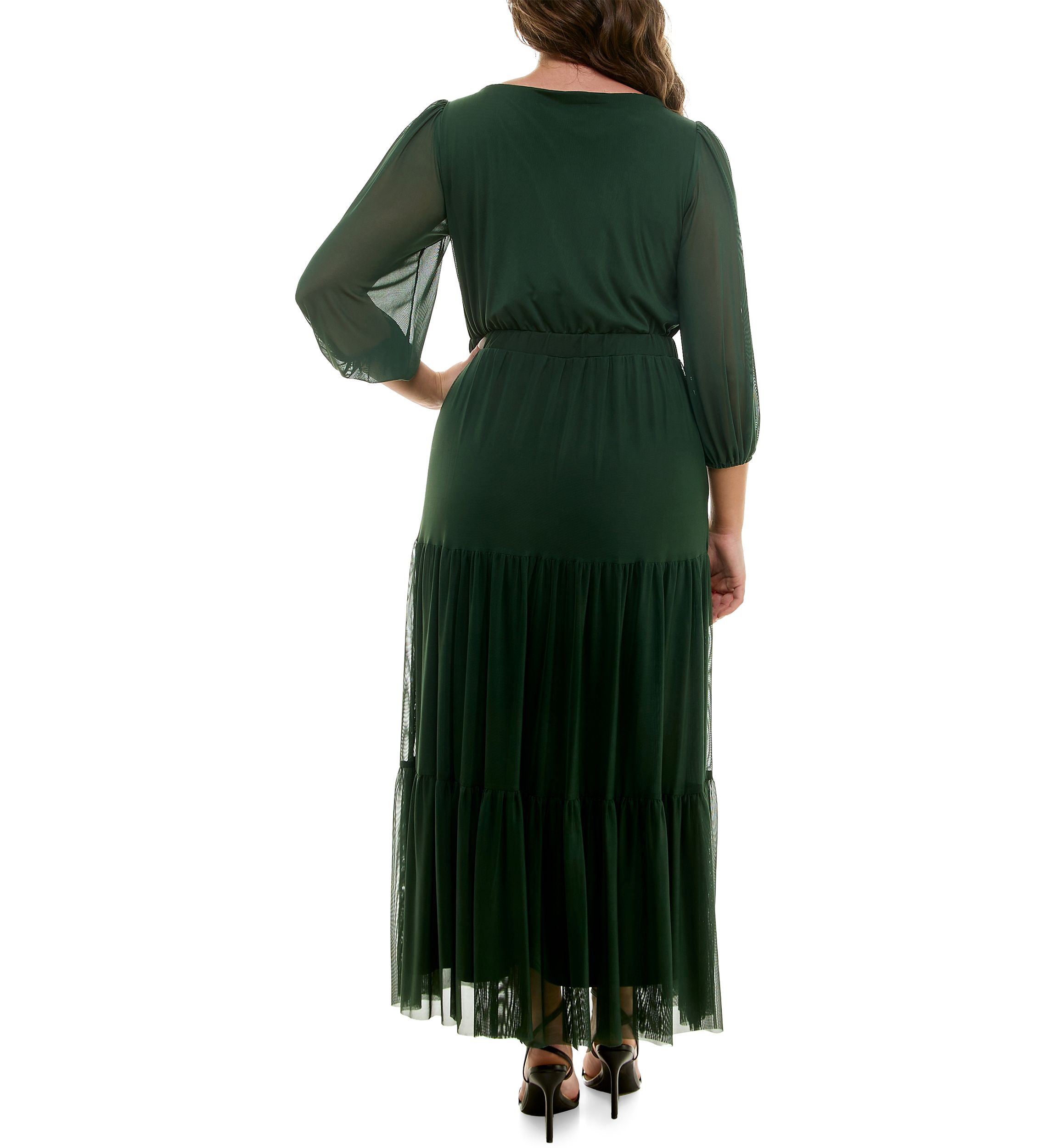Plus Size Long Sleeve Tiered Dress