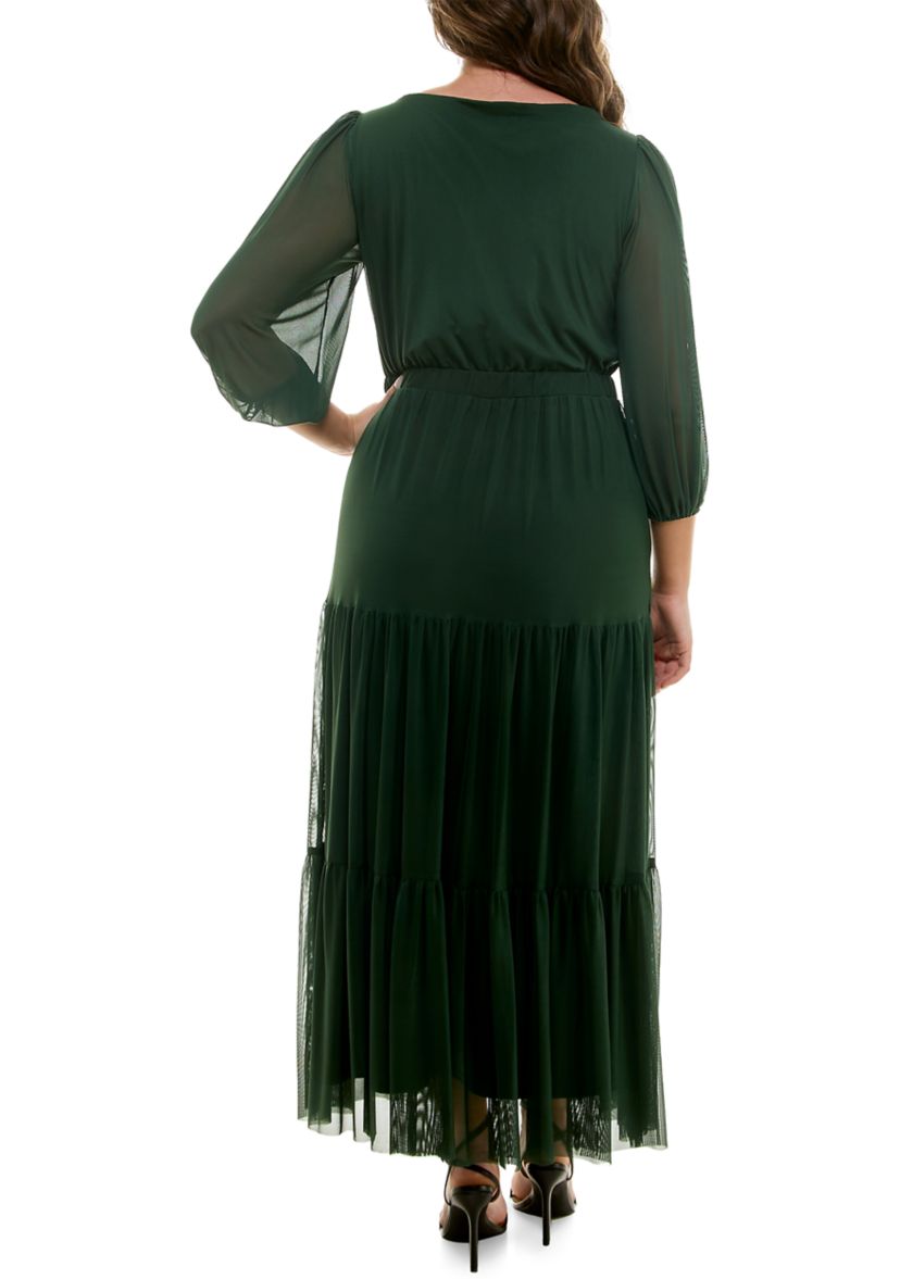 Plus Size Long Sleeve Tiered Dress
