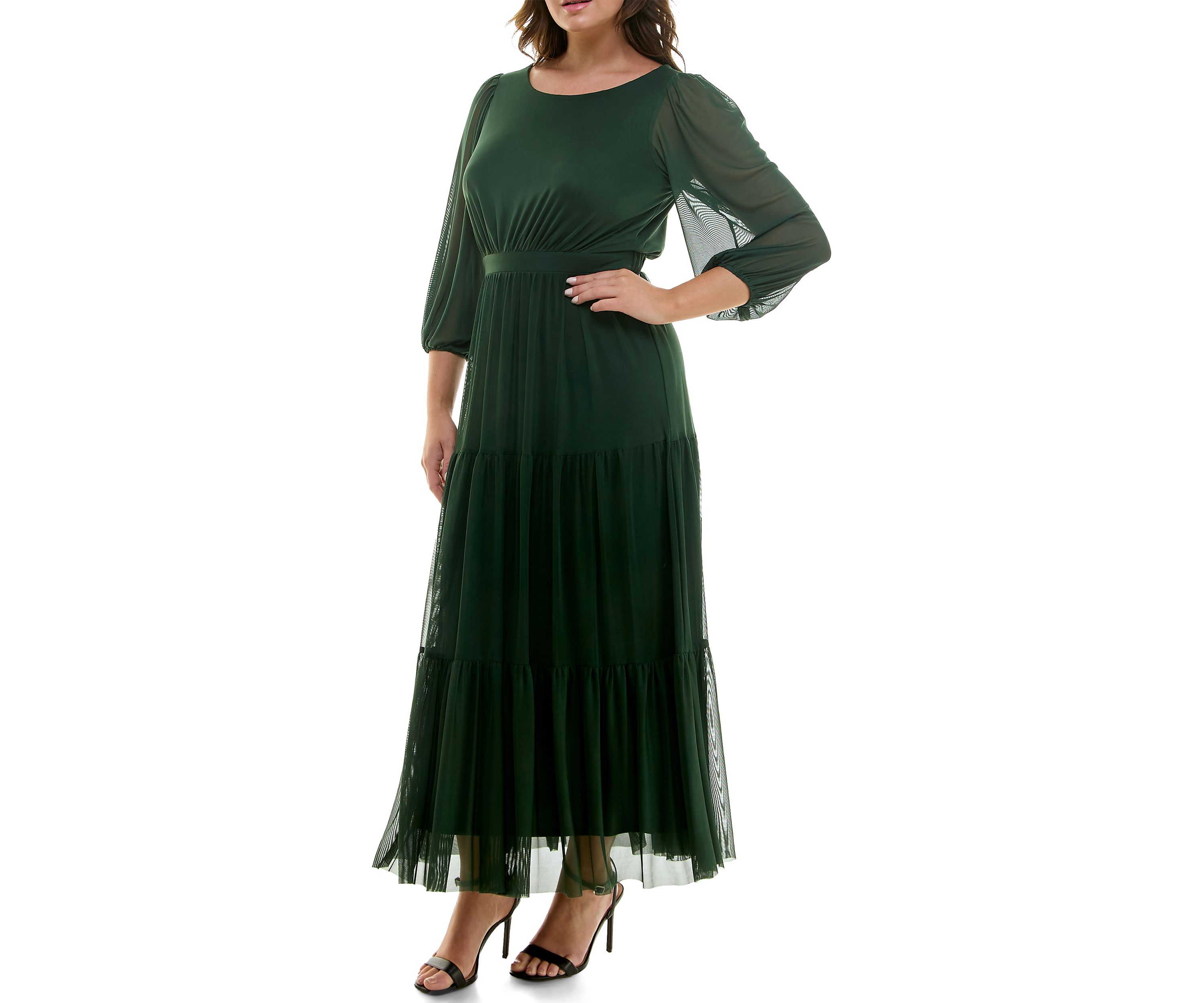 Plus Size Long Sleeve Tiered Dress
