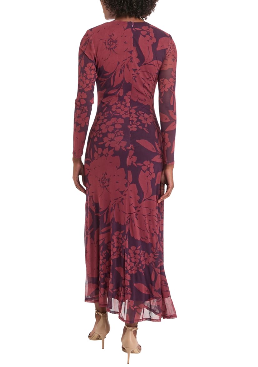 Womens High Neck Asymmetrical Ruched Dress