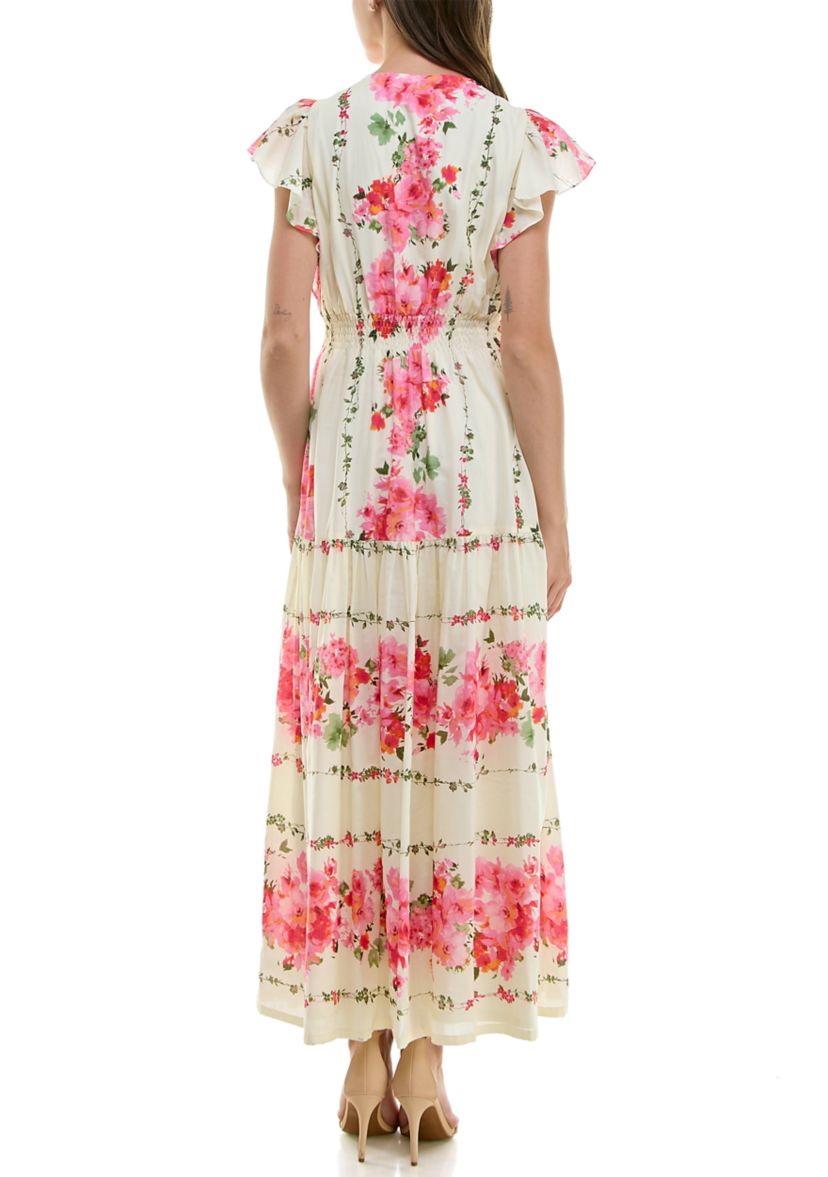 Taylor Women's Cap Sleeve V-Neck Floral Fit and Flare Dress | Belk