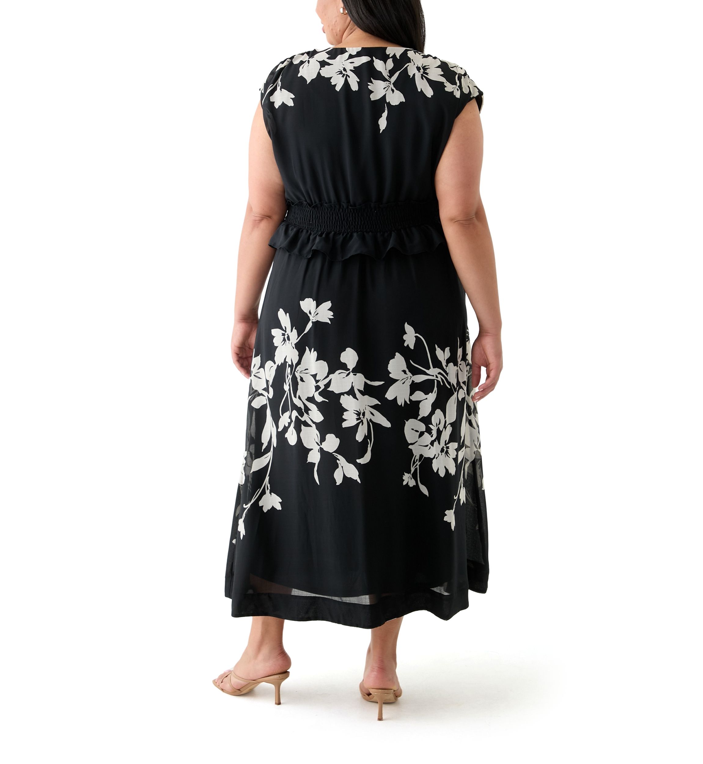 Plus Size Dolman Sleeve Fit and Flare Dress