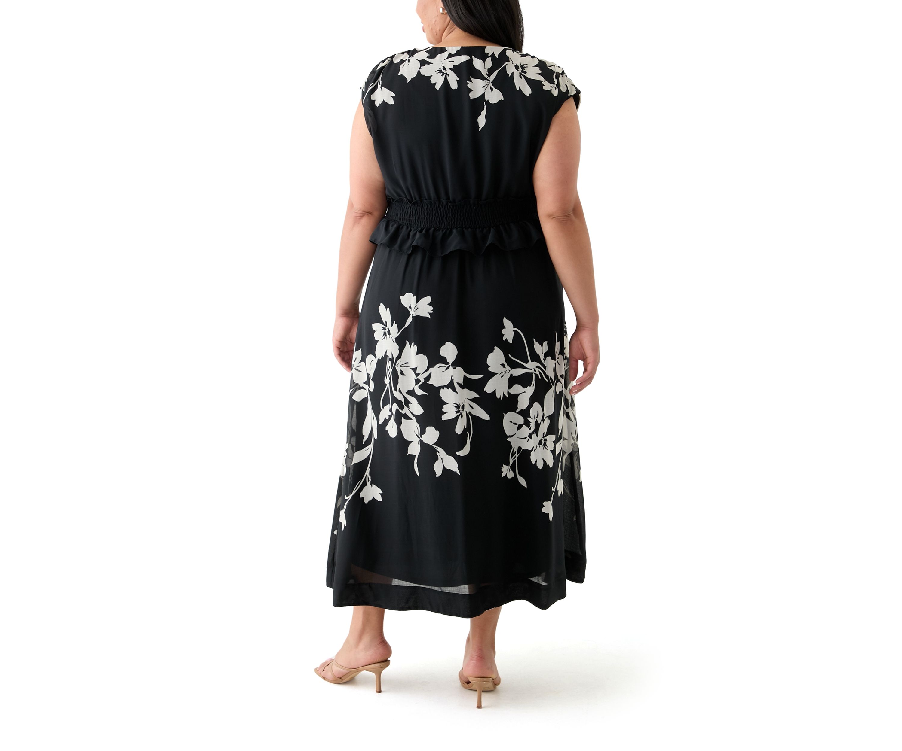 Plus Size Dolman Sleeve Fit and Flare Dress