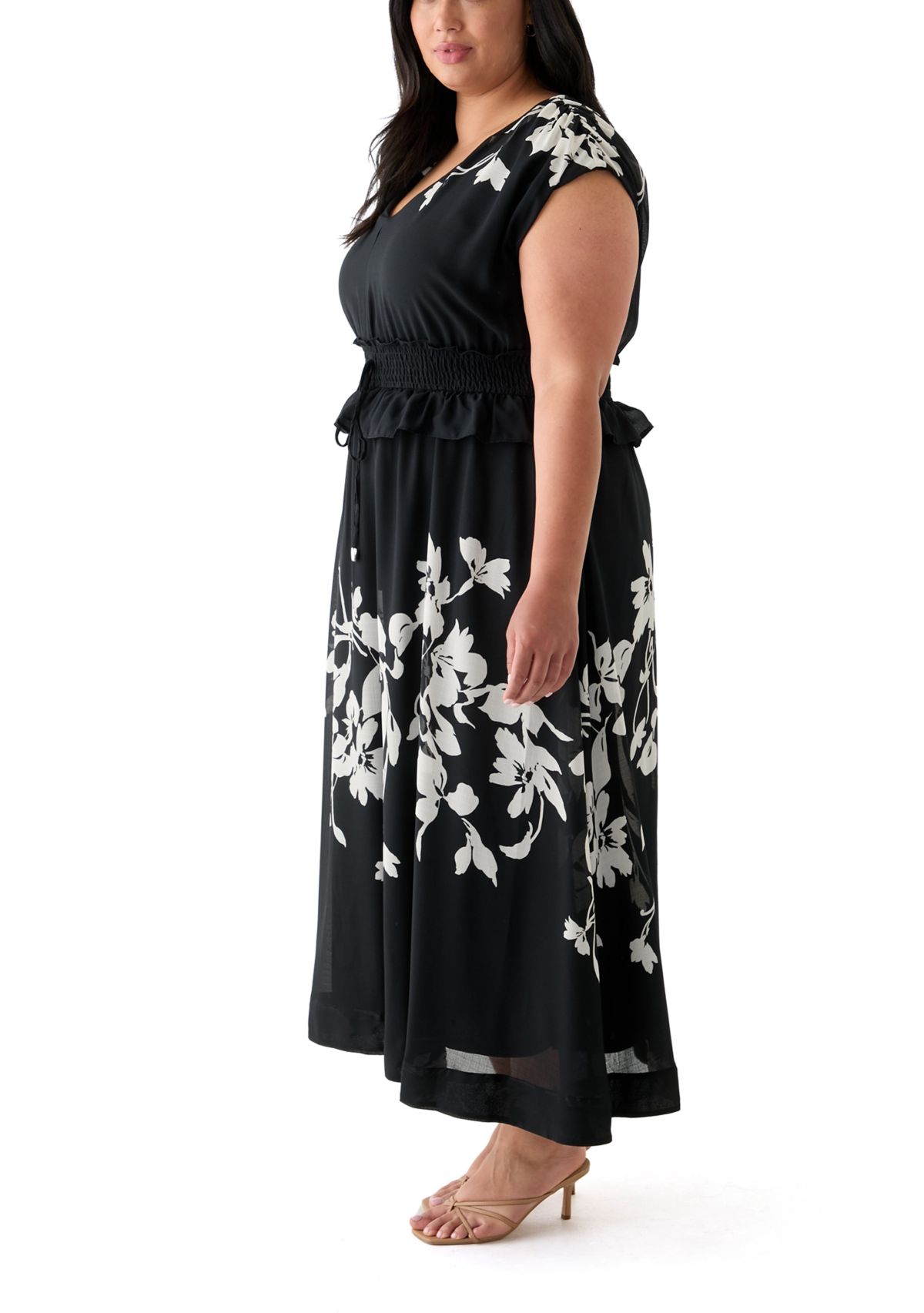 Plus Size Dolman Sleeve Fit and Flare Dress