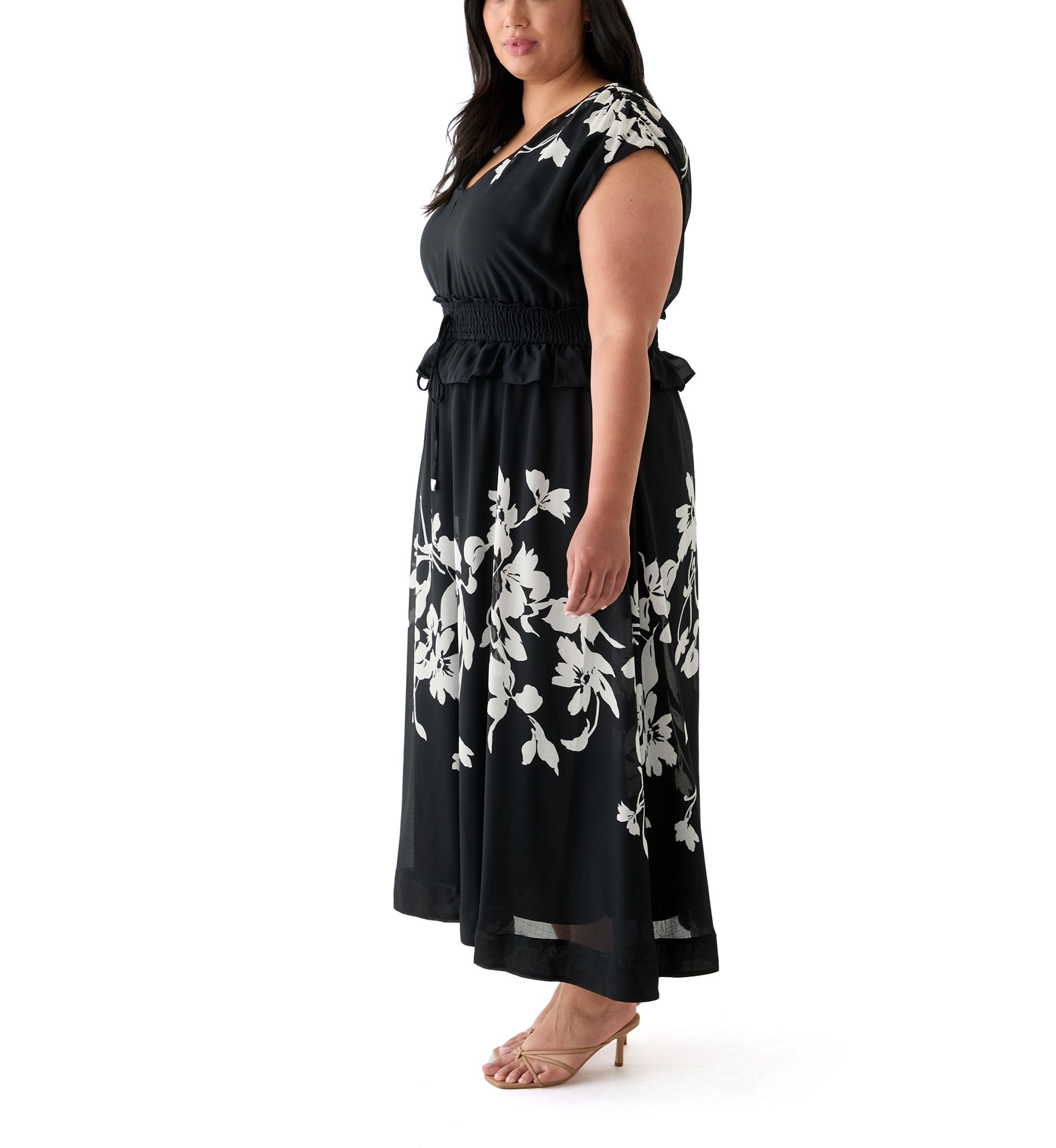 Plus Size Dolman Sleeve Fit and Flare Dress