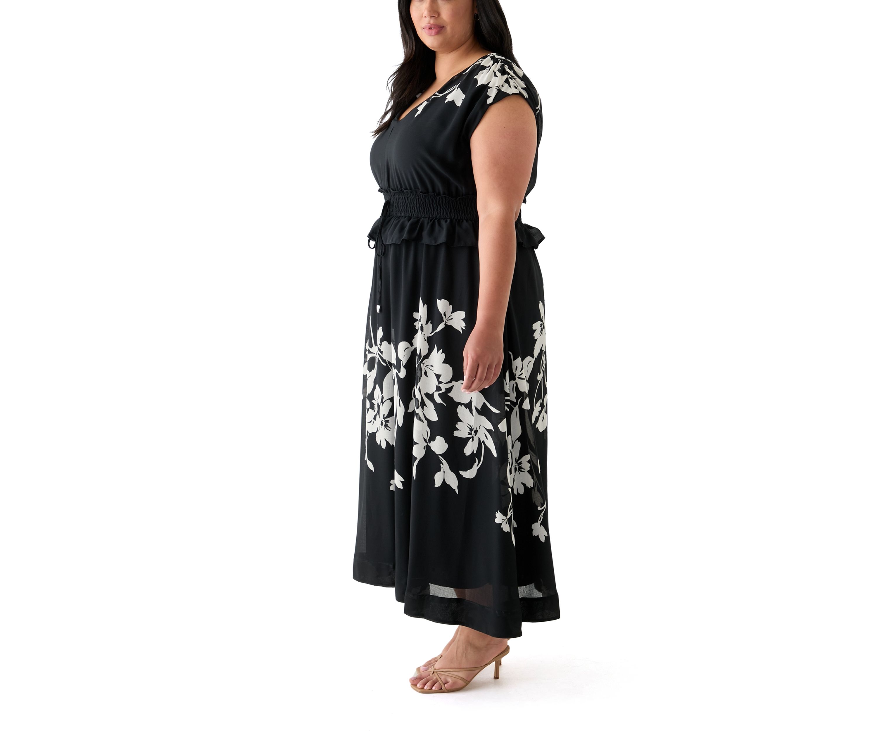 Plus Size Dolman Sleeve Fit and Flare Dress