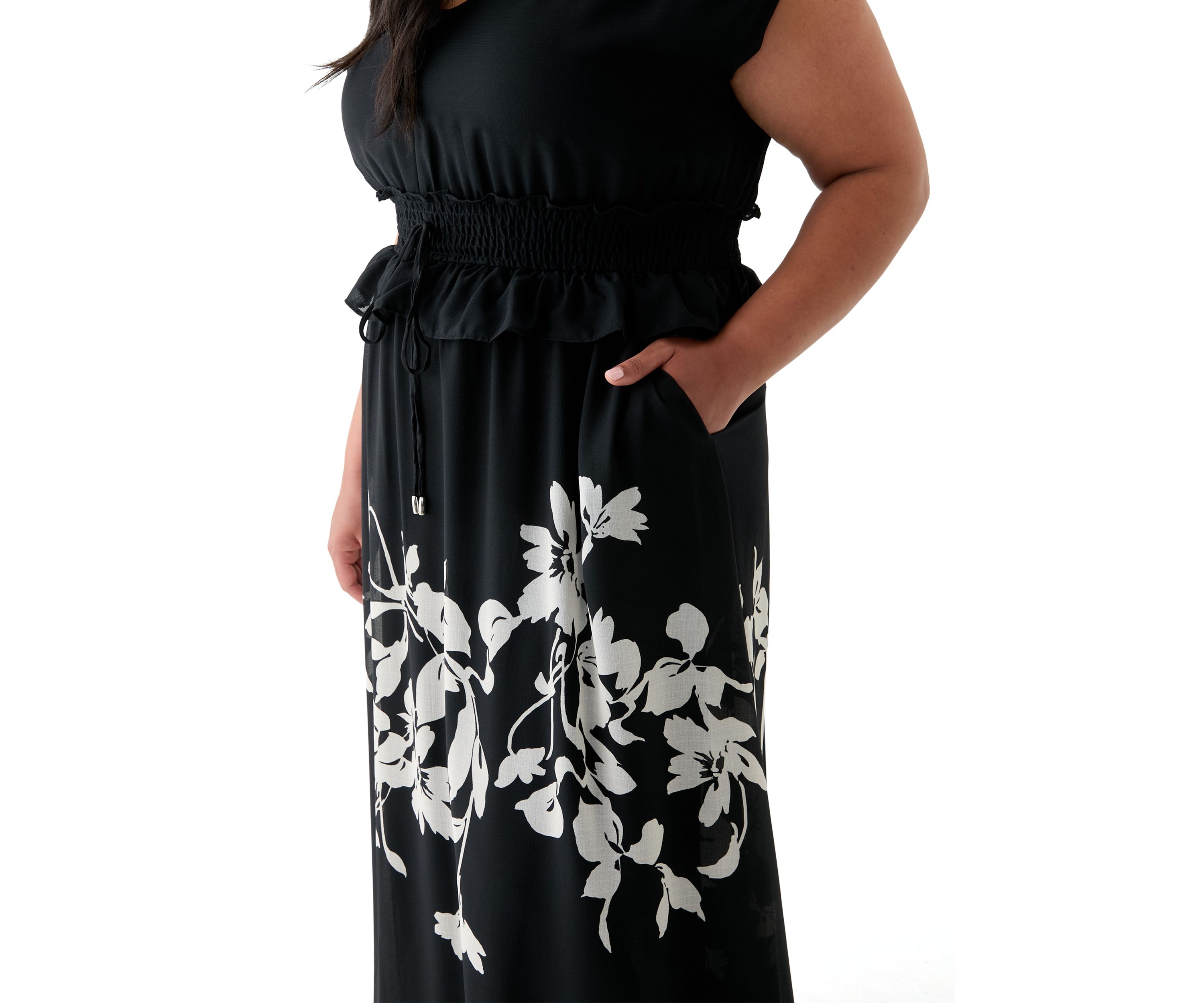 Plus Size Dolman Sleeve Fit and Flare Dress