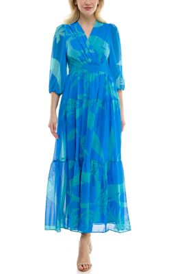 TAYLOR V-neck Placed Floral Maxi Dress main image 1