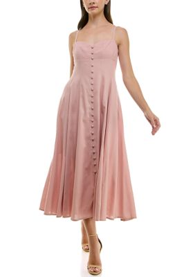 strapless open back dress PINK BEADED LACE PENCIL MIDI DRESS | CULT MIA main image 0