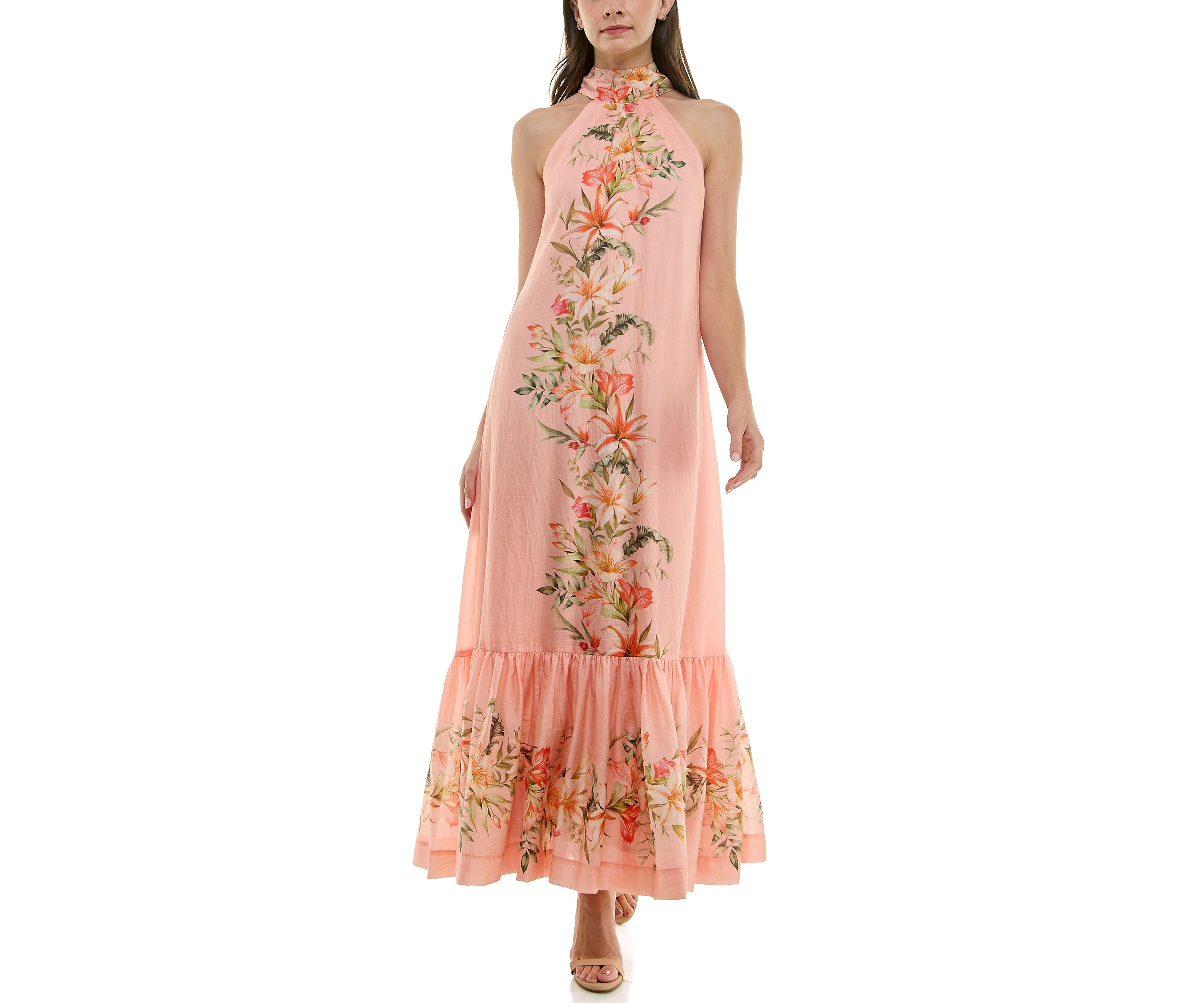 Womens Tie Neck Shift Dress