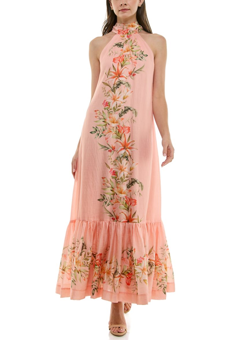 Womens Tie Neck Shift Dress