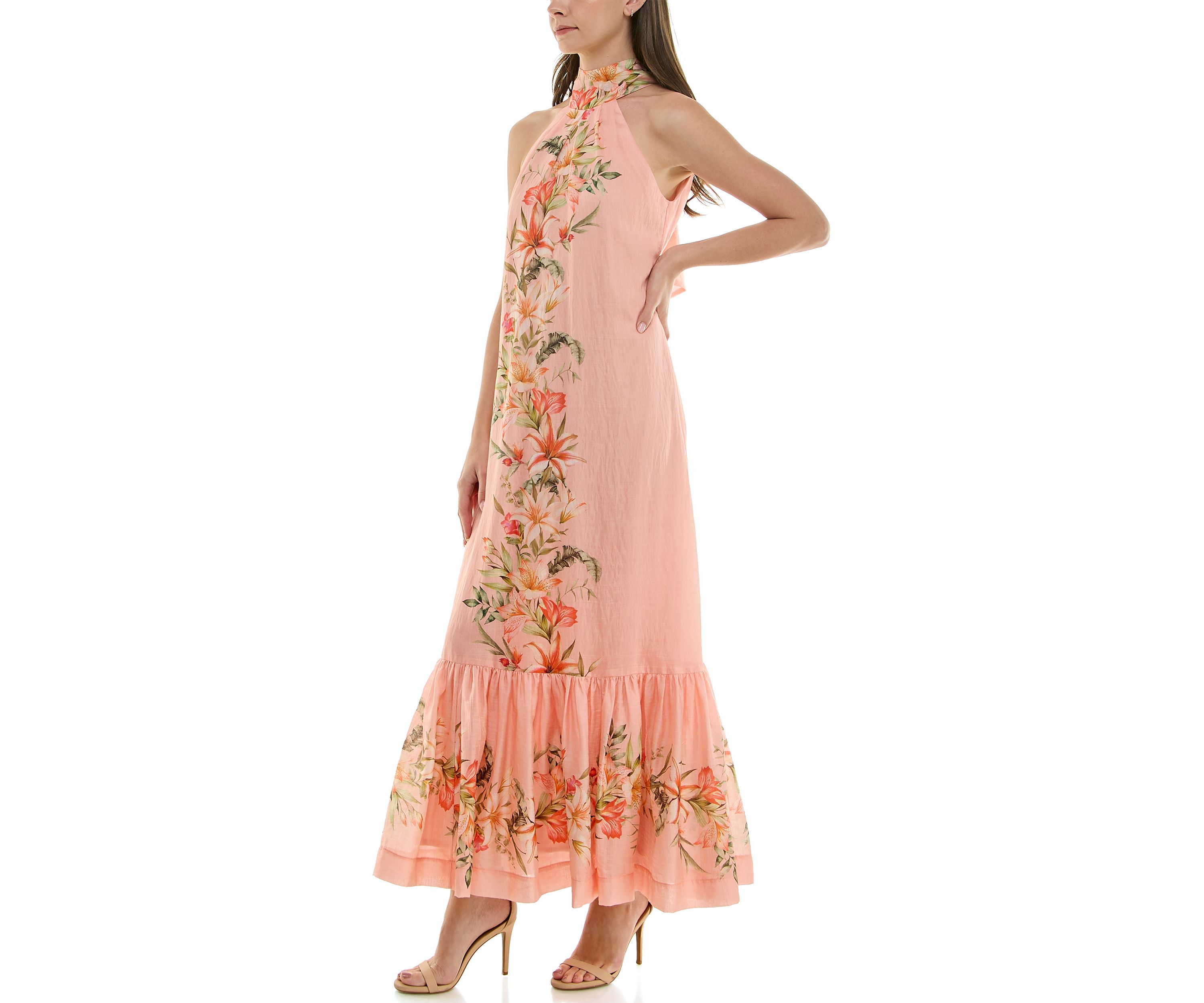 Womens Tie Neck Shift Dress