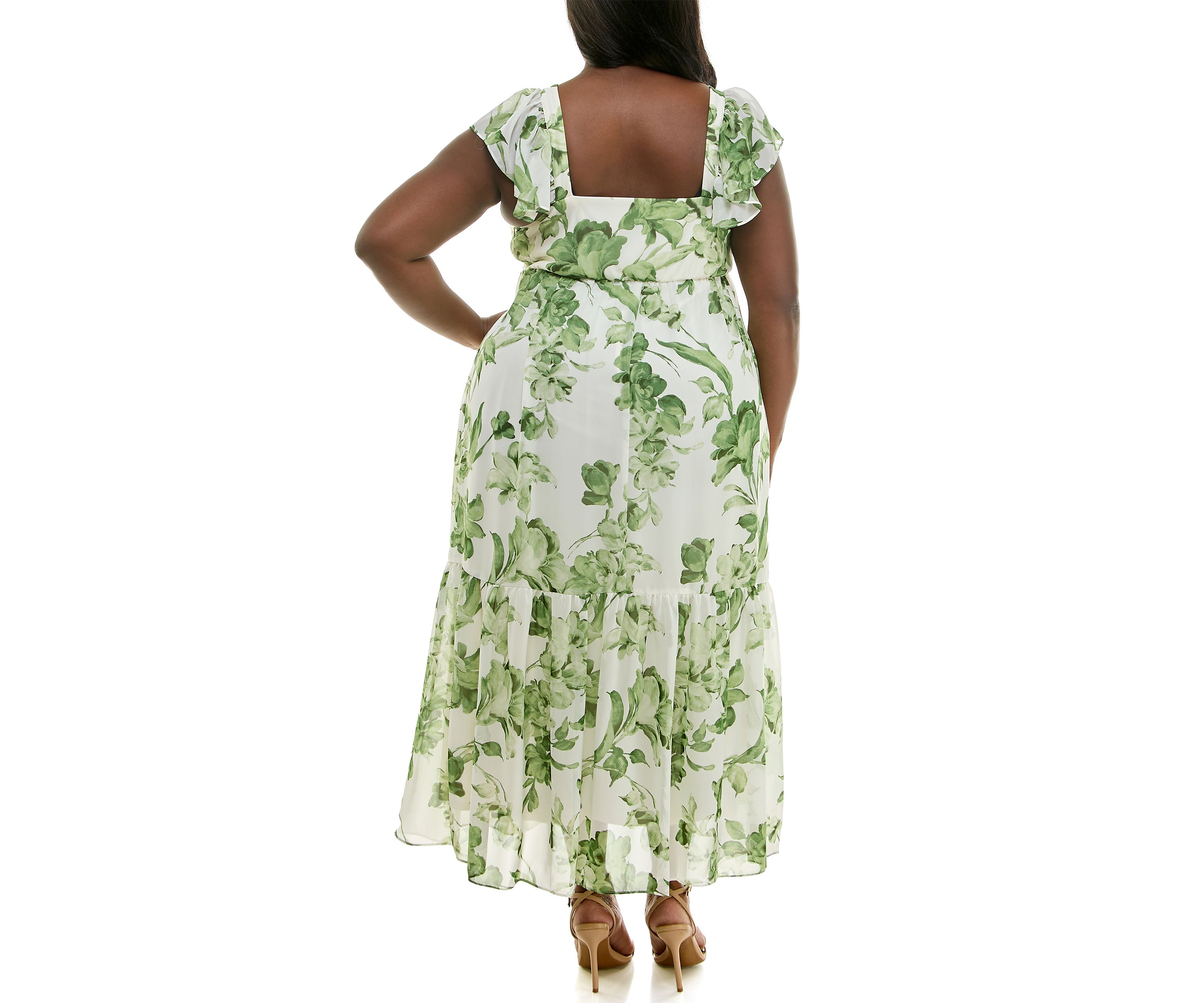 Plus Size Ruffle V-Neck Dress
