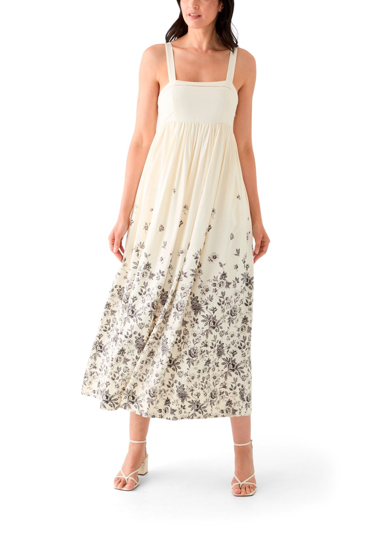 Womens Linen Empire Waist Dress