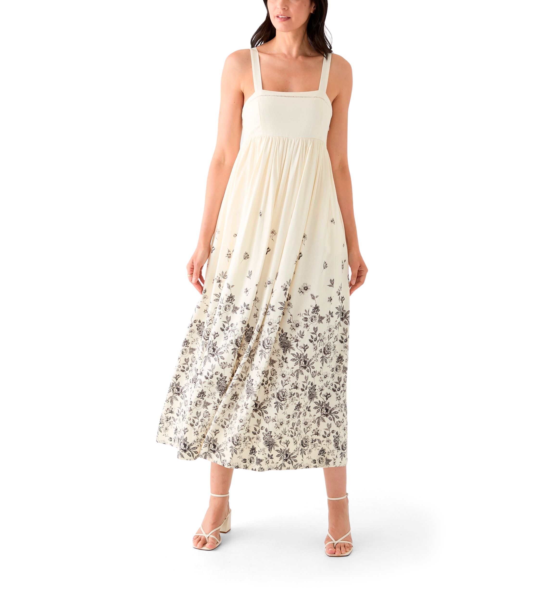 Womens Linen Empire Waist Dress
