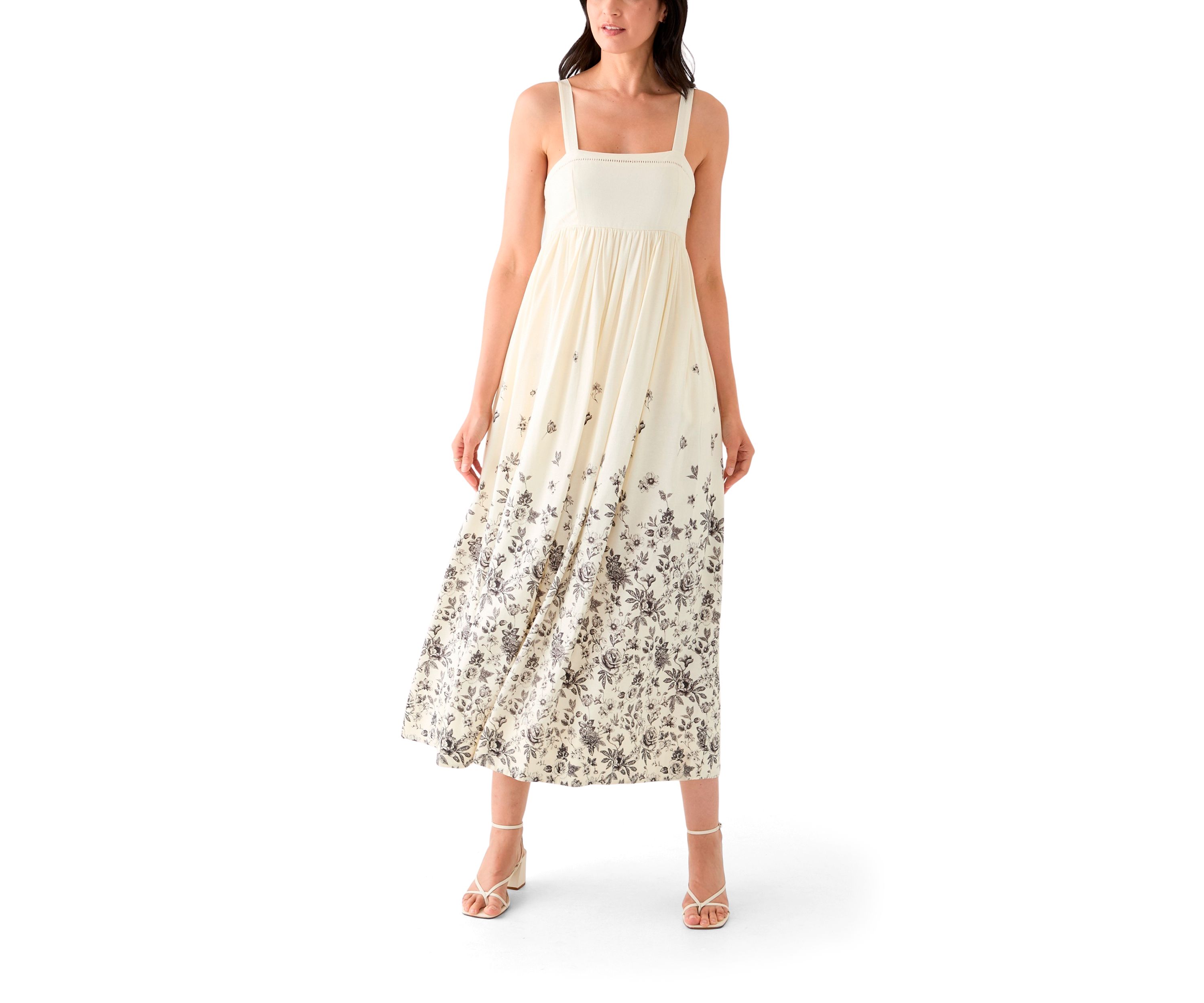 Womens Linen Empire Waist Dress