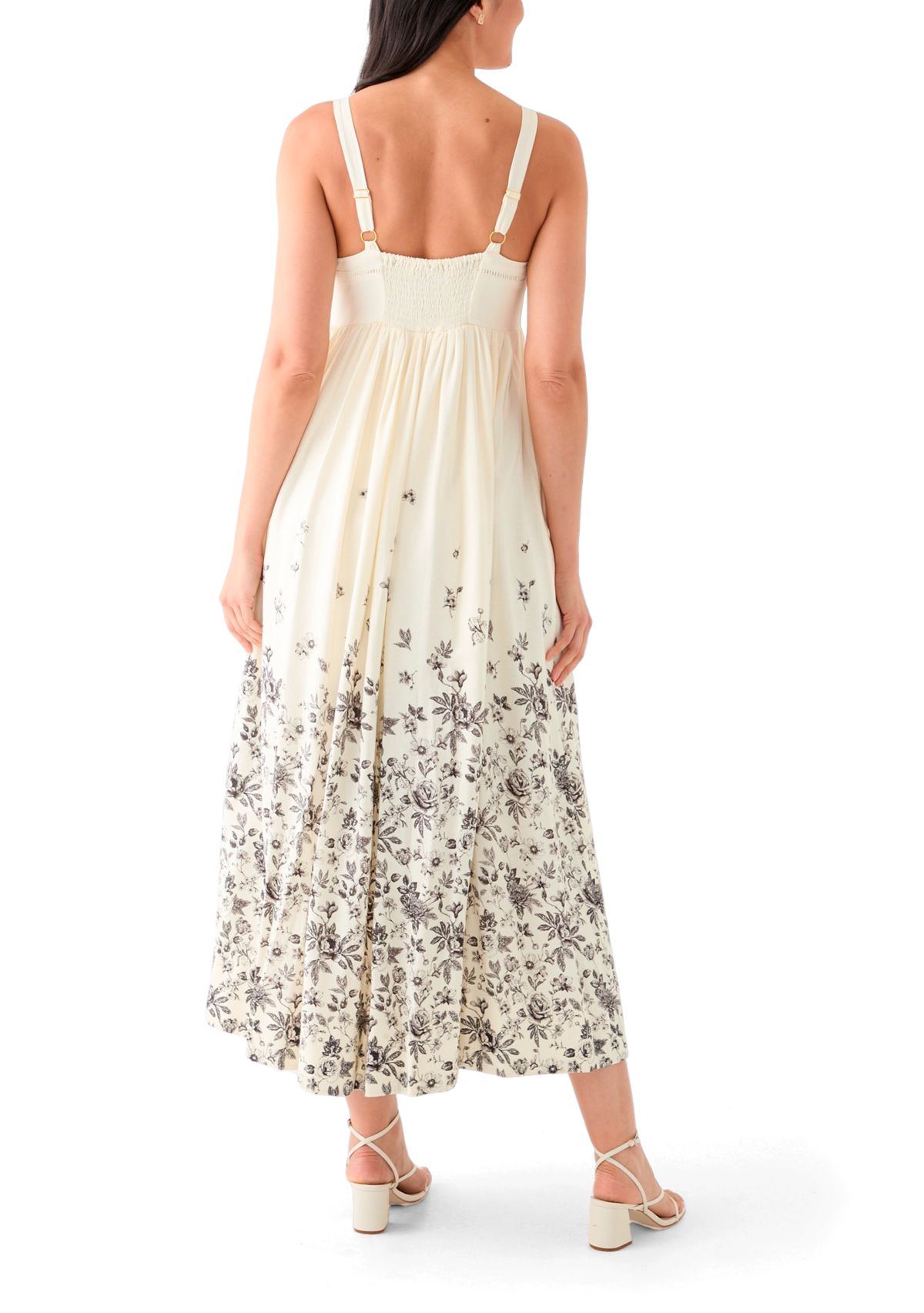 Womens Linen Empire Waist Dress