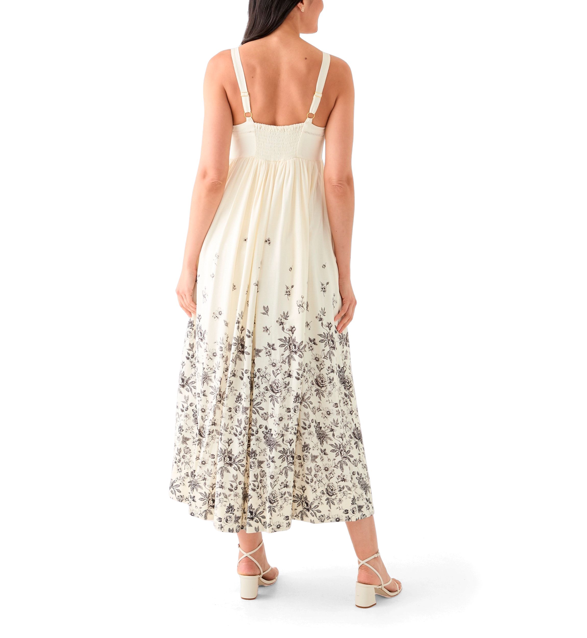 Womens Linen Empire Waist Dress