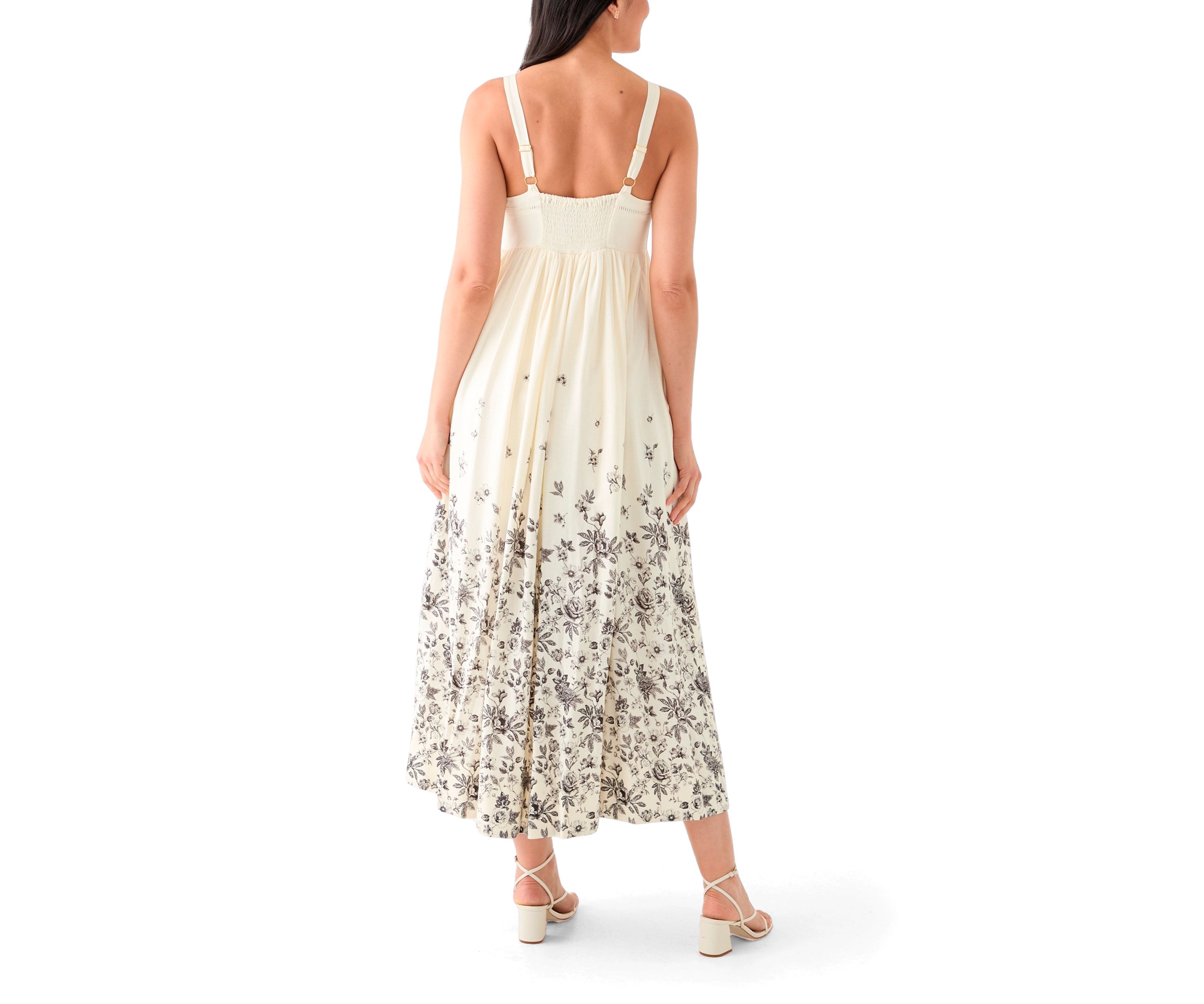 Womens Linen Empire Waist Dress
