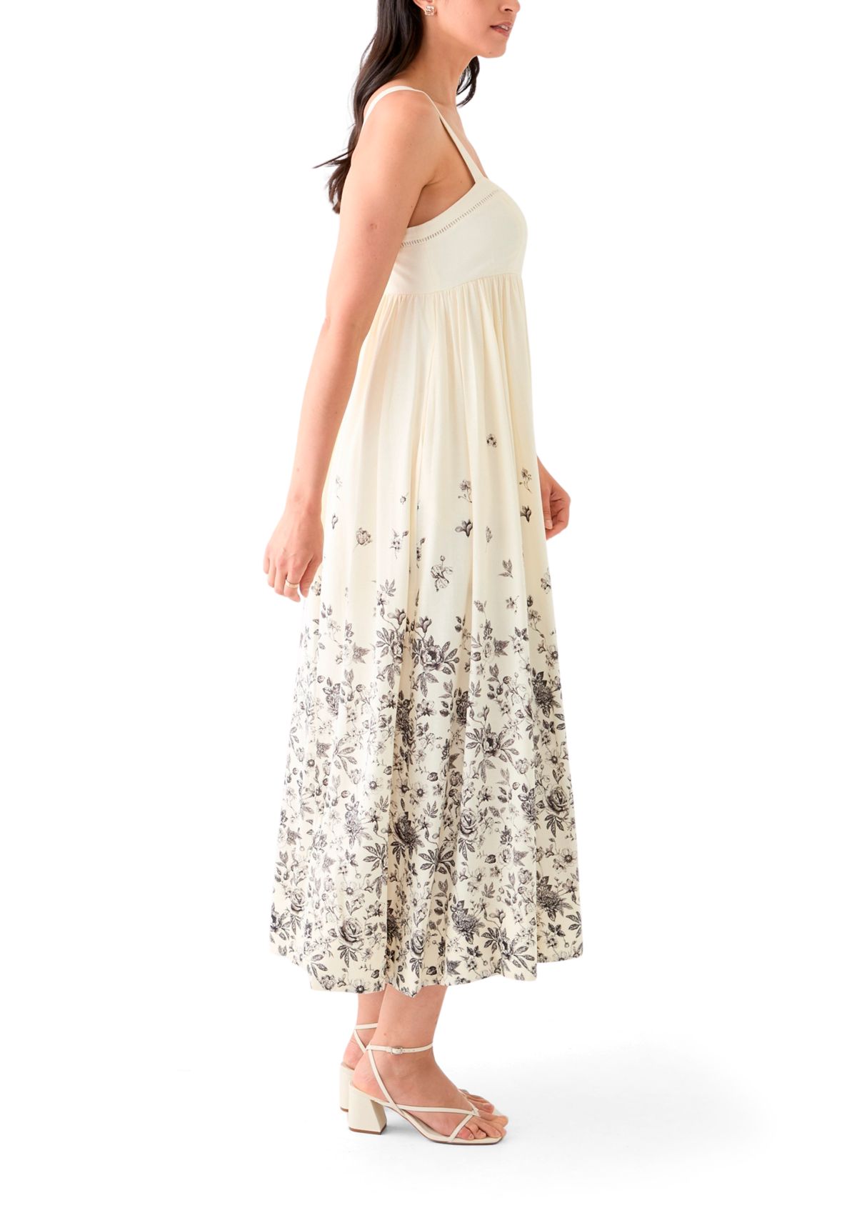Womens Linen Empire Waist Dress