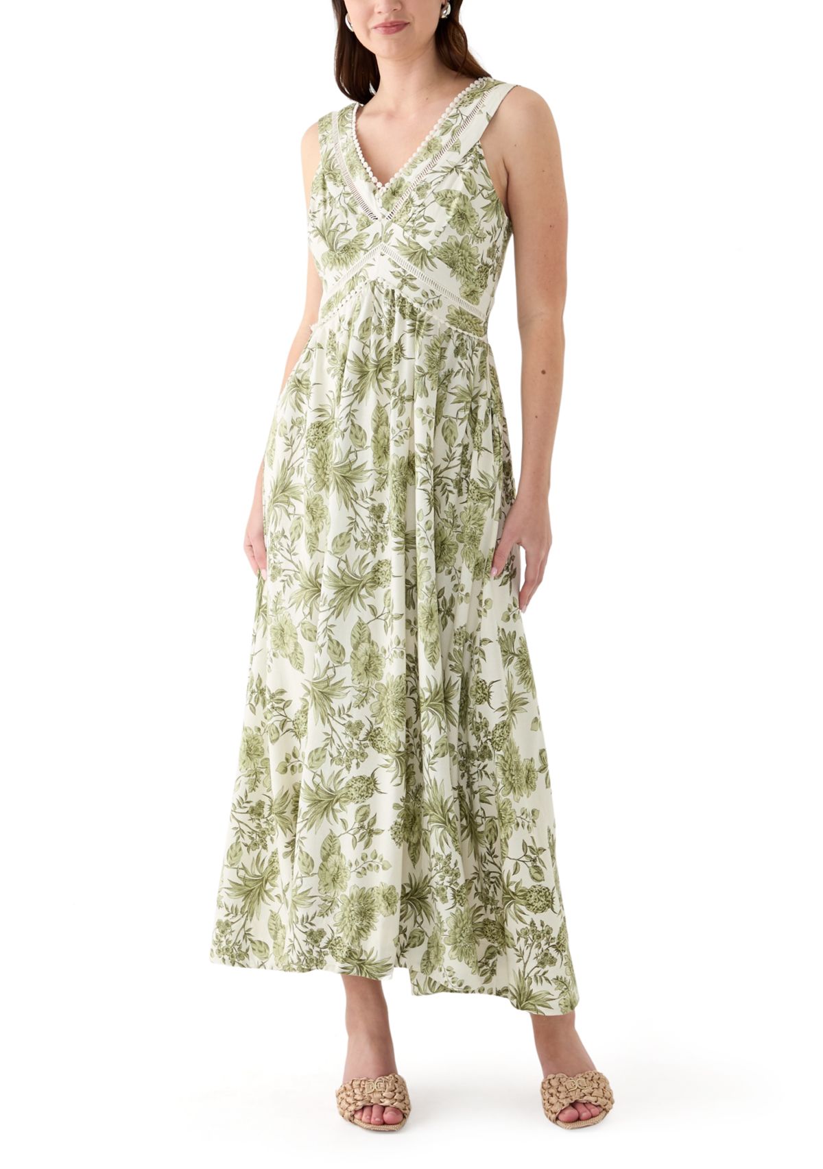 Womens V Neck Empire Waist Dress