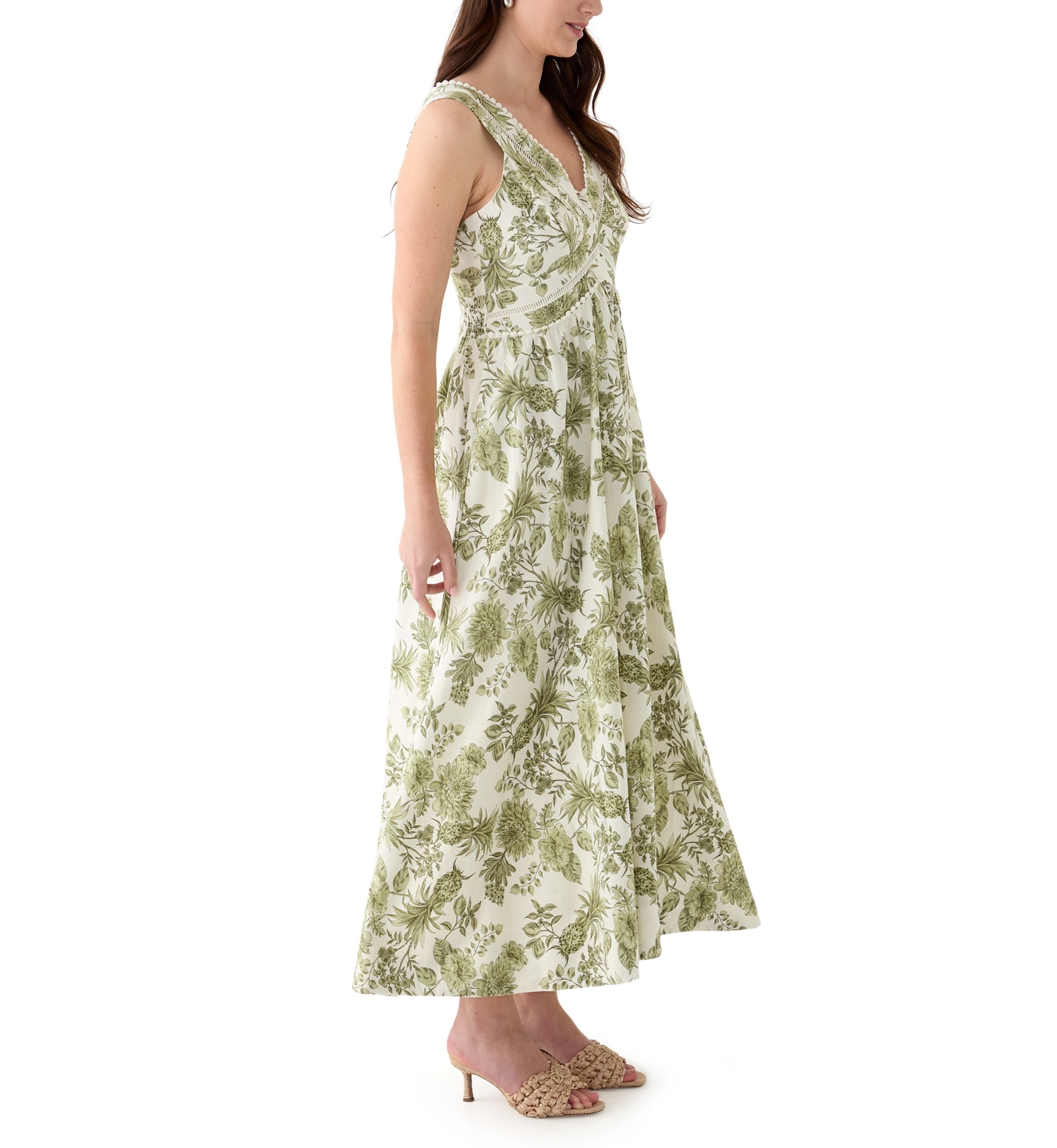 Womens V Neck Empire Waist Dress