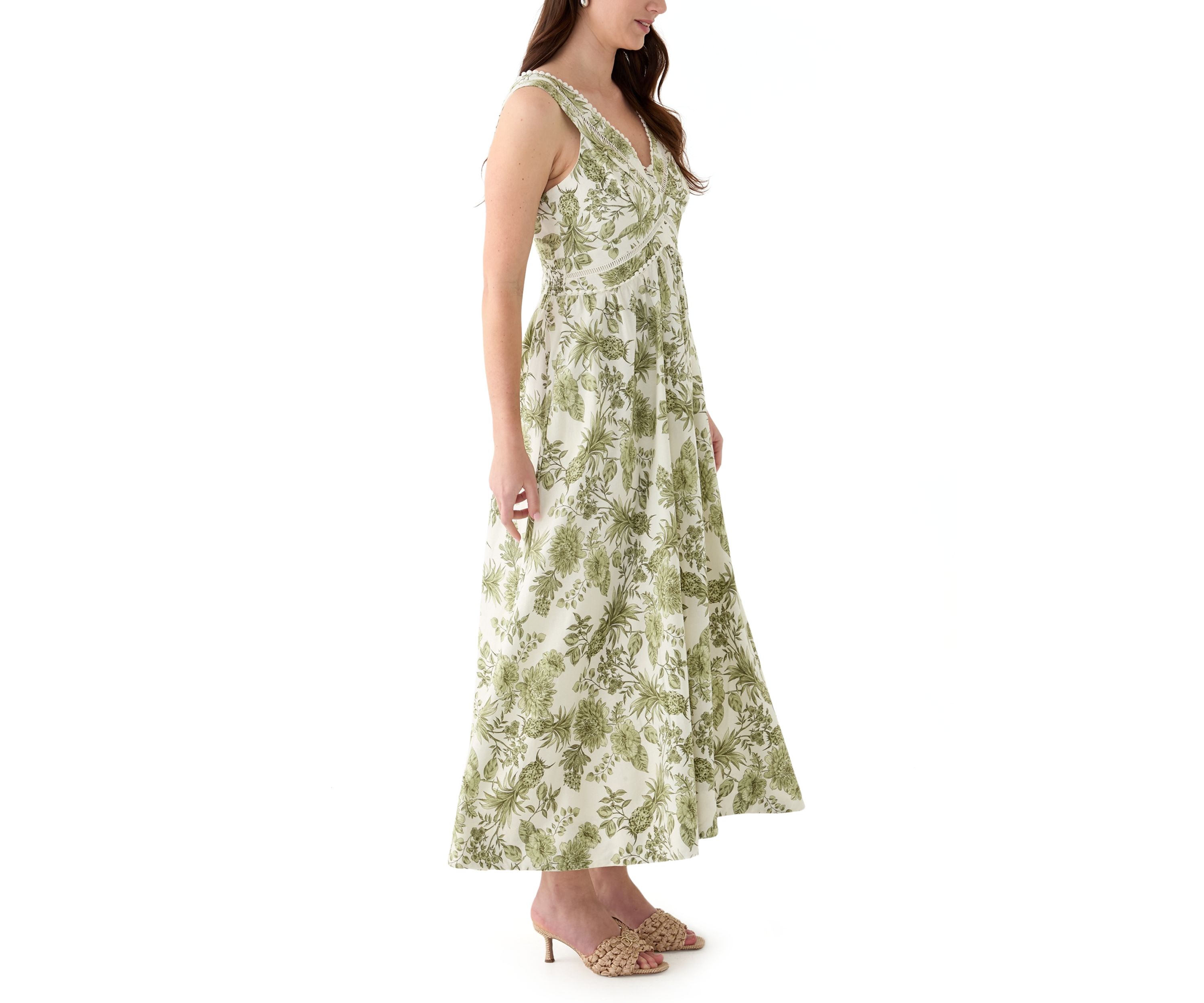 Womens V Neck Empire Waist Dress