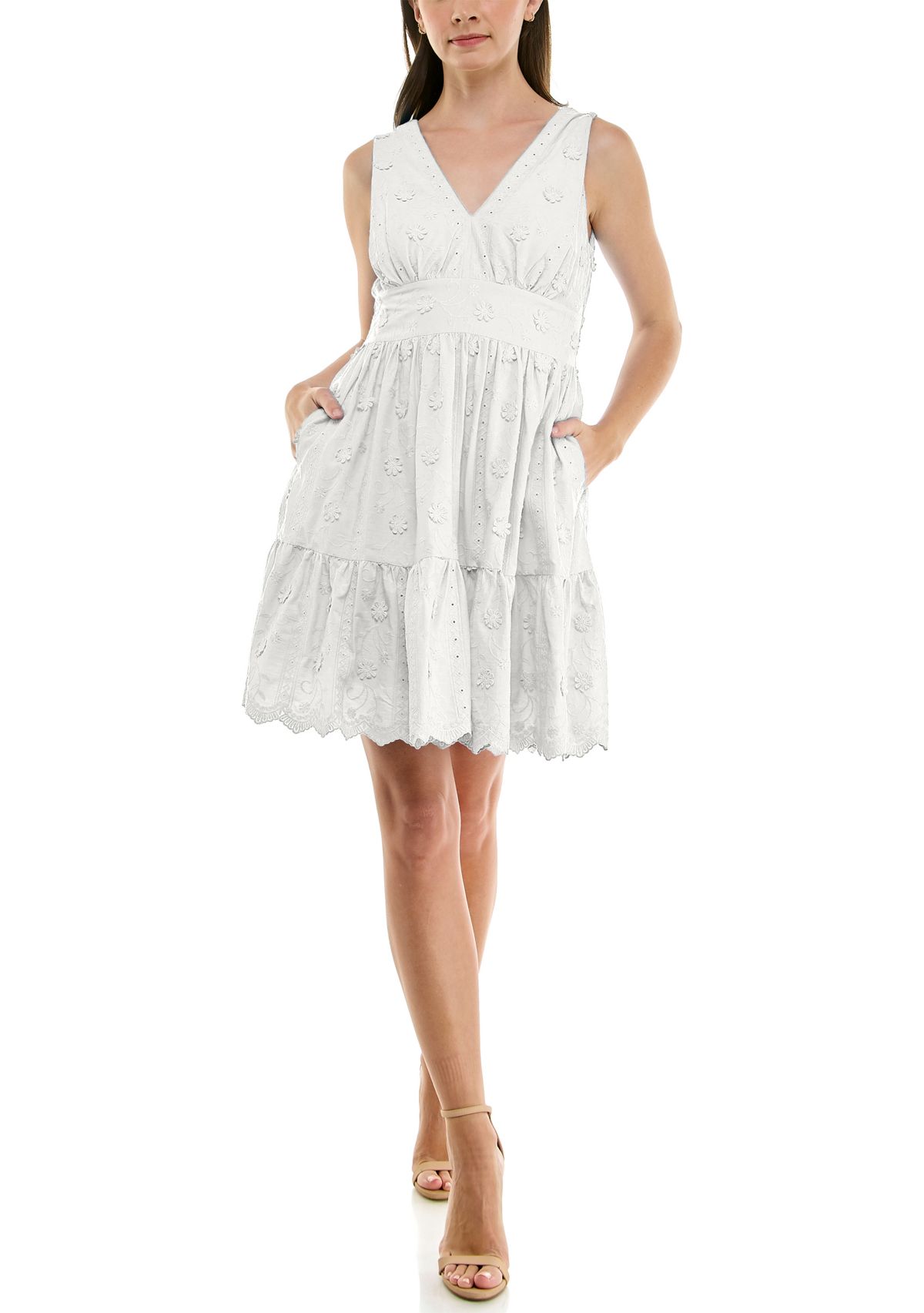 Womens Ruffle Hem Mini Dress