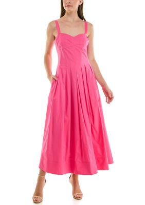 belk hot pink dress Taylor Women's Sleeveless Sweetheart Midi A-Line Casual dresses