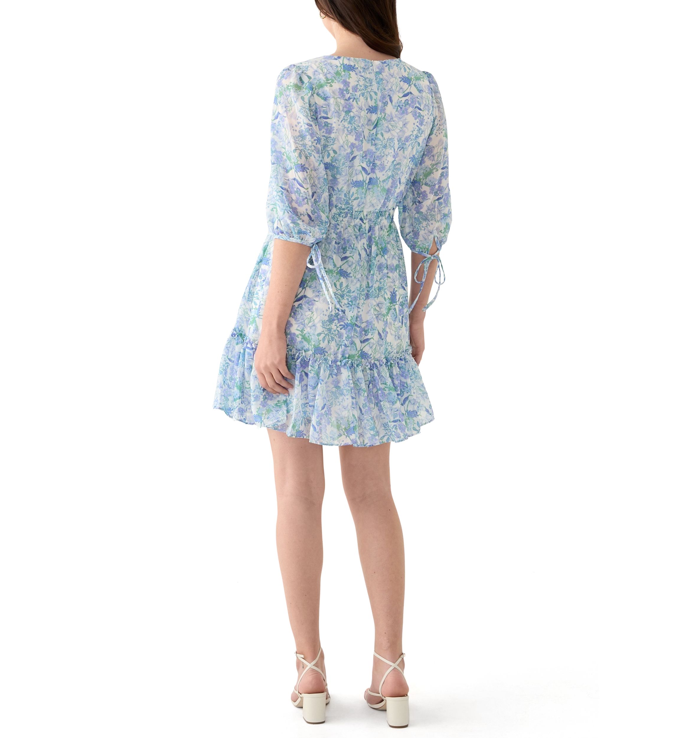 Womens Button Front Fit and Flare Mini Dress