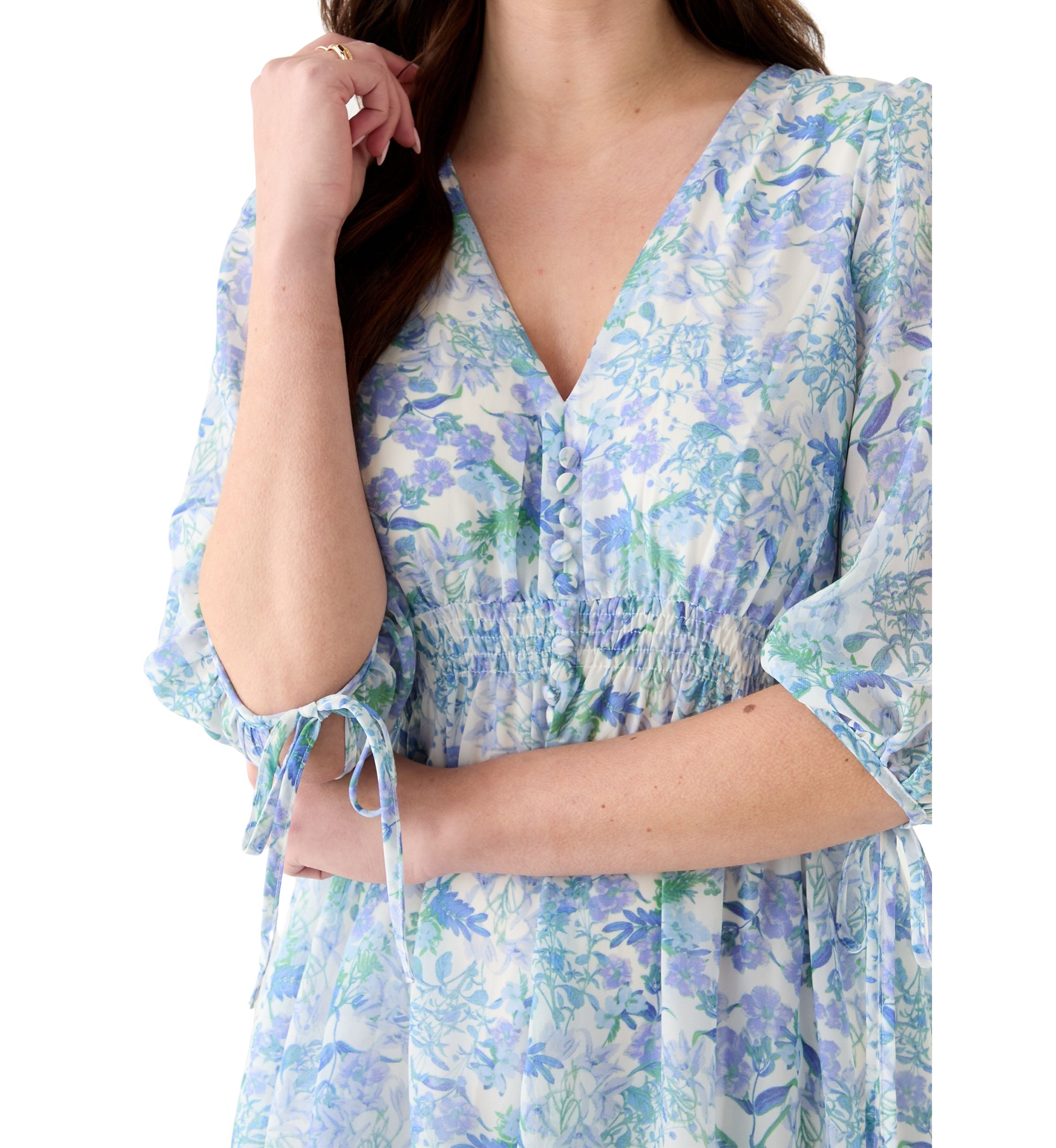 Womens Button Front Fit and Flare Mini Dress