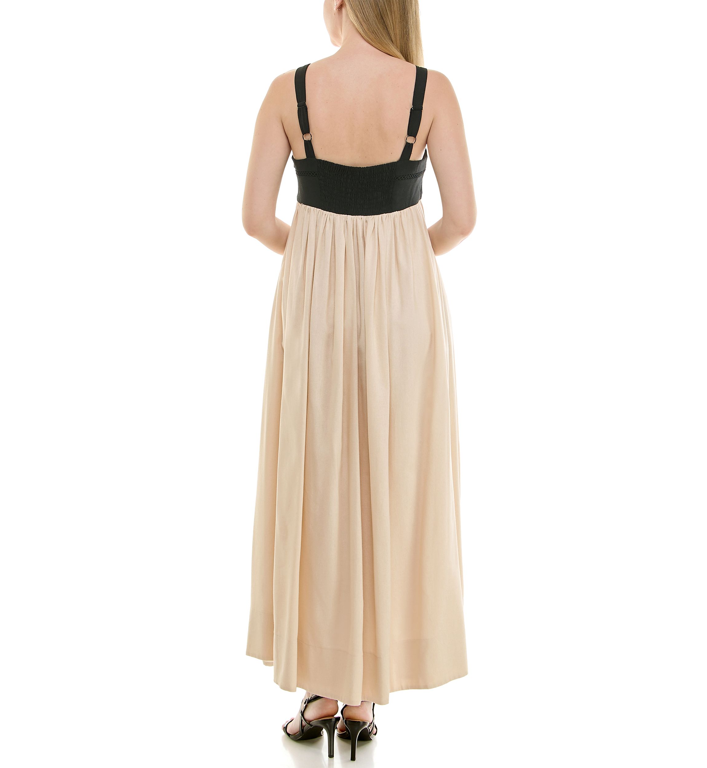 Womens Straight Neck Empire Waist Dress