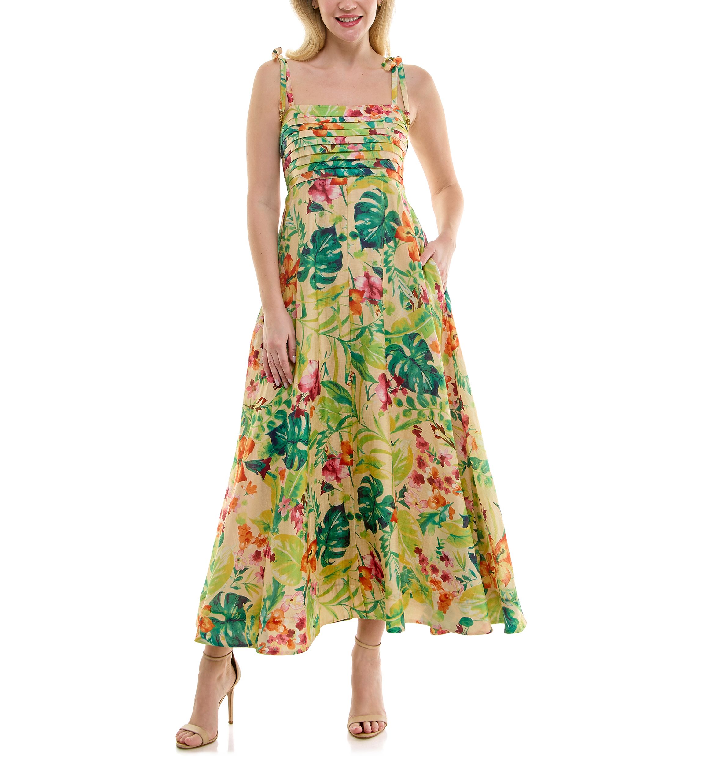 belk brown dress Long Floral-Lace Formal Dress: La Femme 30803 Champagne / 4 main image 0