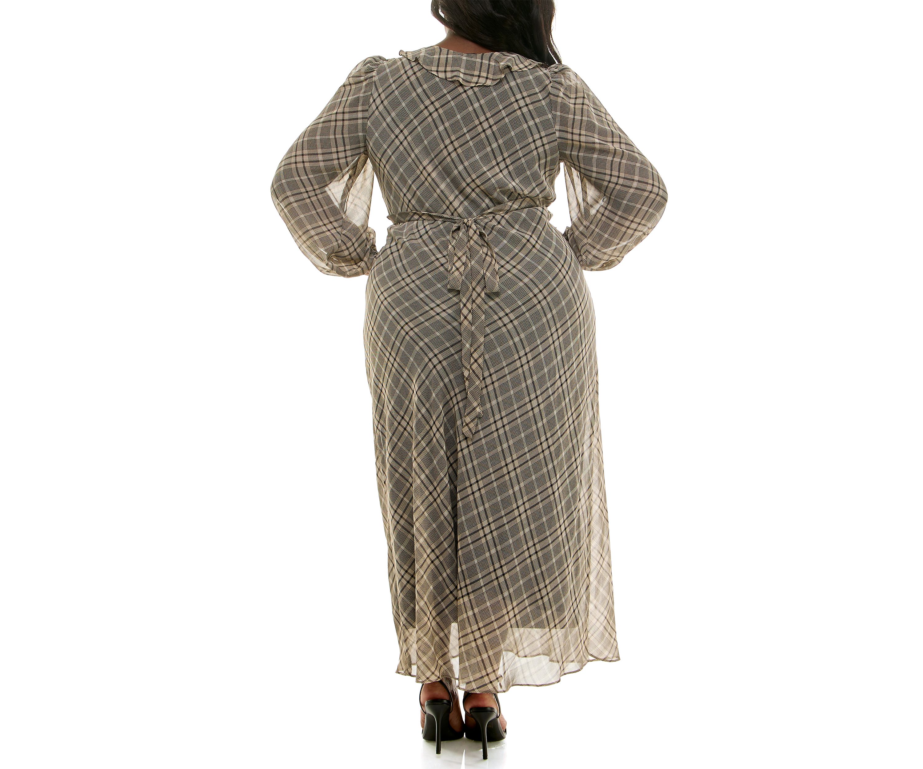 Long Ruffle Detail Dress