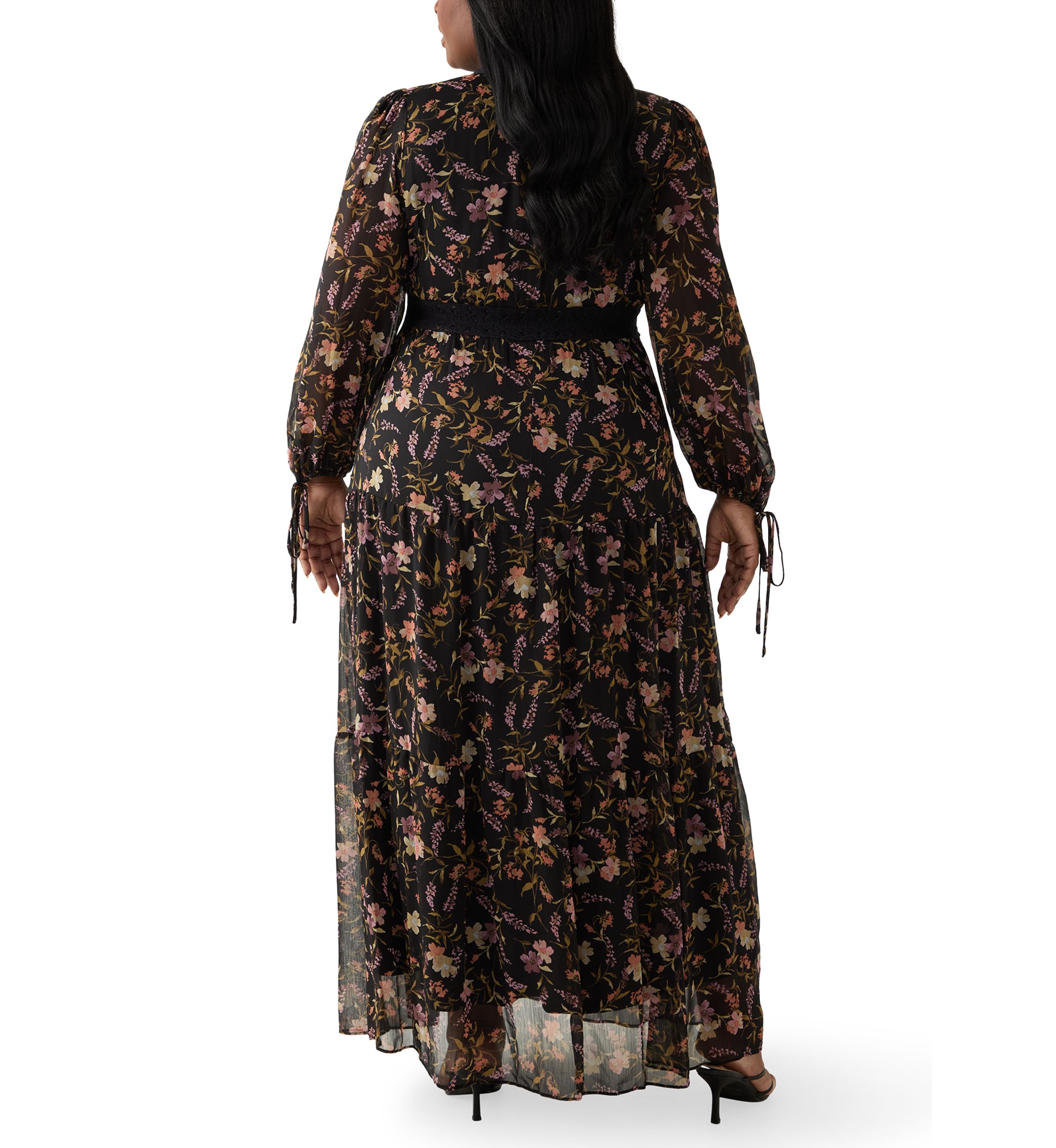 Plus Size Tiered Floral A-Line Dress