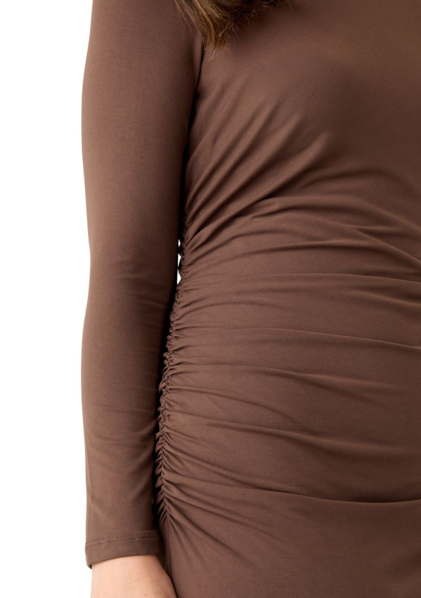 Womens Asymmetrical Ruched Midi Dress