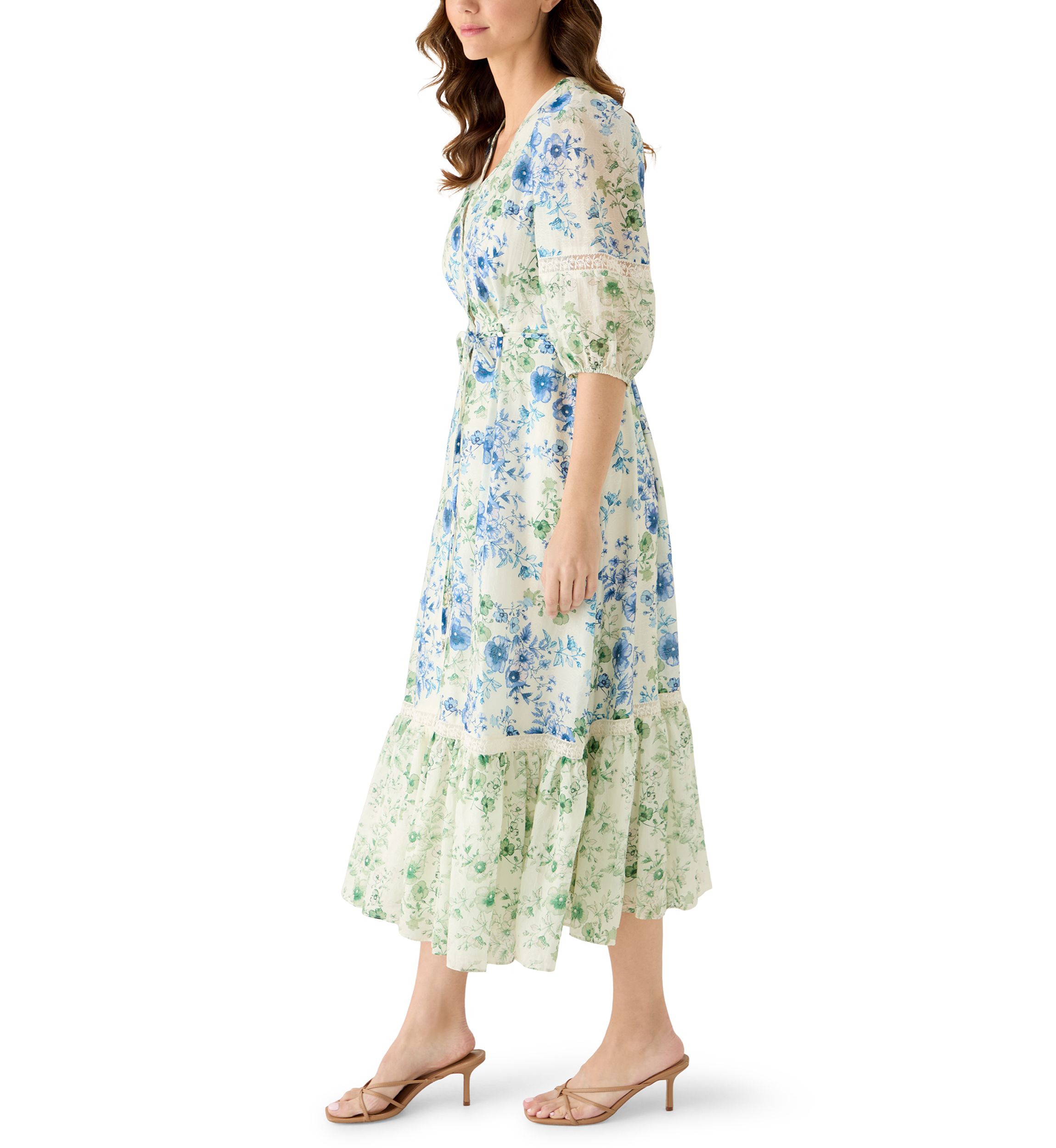 chinese dress ladies Ivory & Red Floral Midi Dress - All Dresses