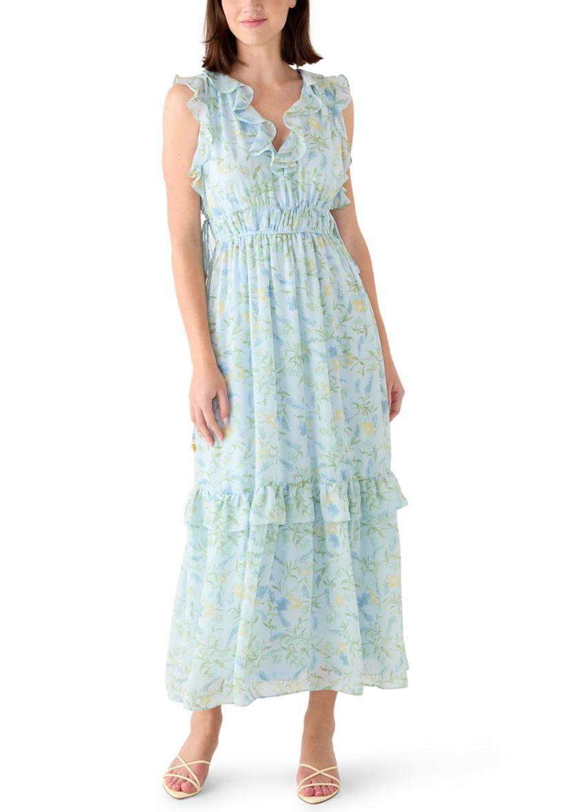 Taylor Women's Sleeveless Floral Maxi Dress, Pink, 4