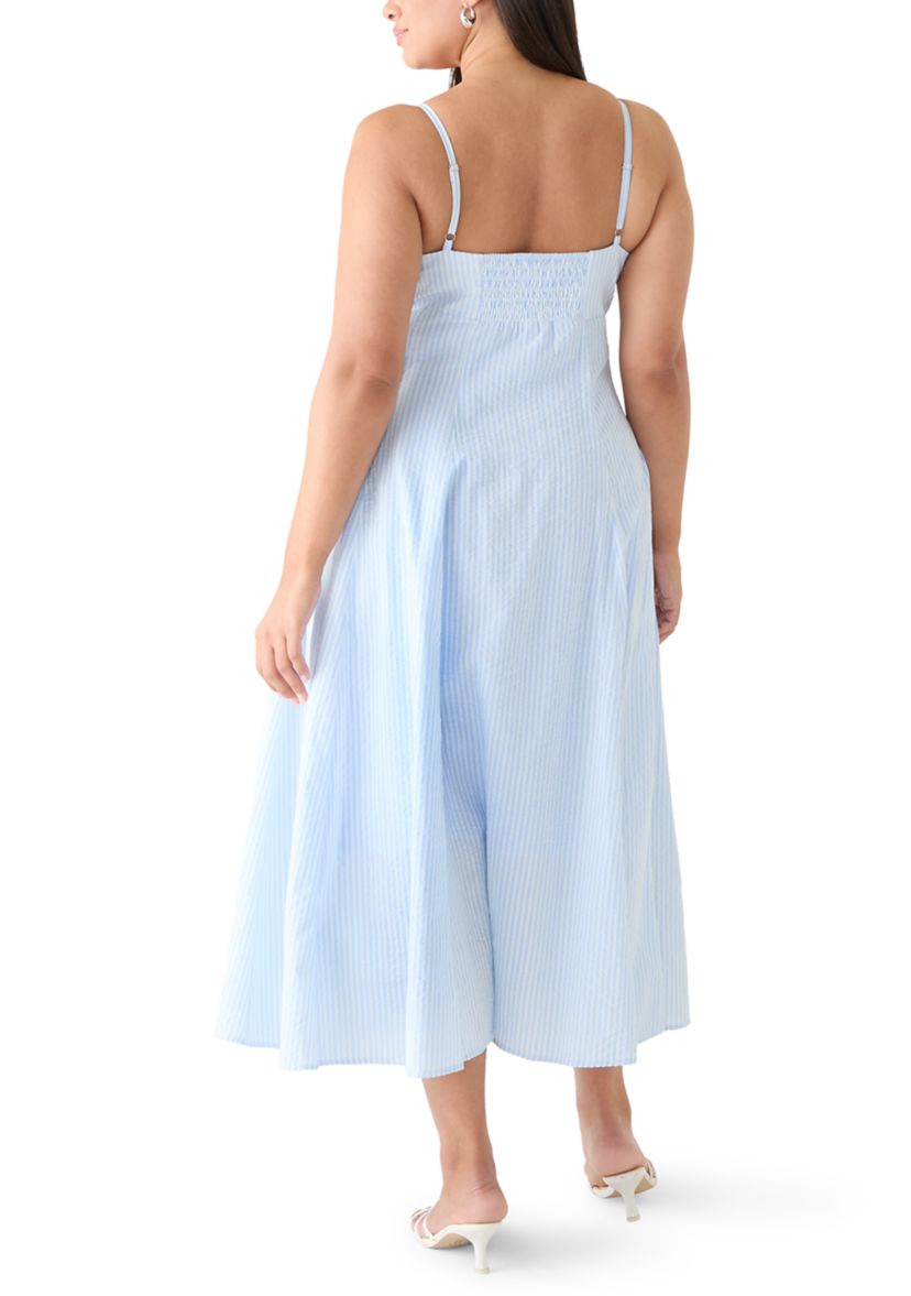 Taylor Plus Size Sleeveless Seersucker Midi Dress | Belk